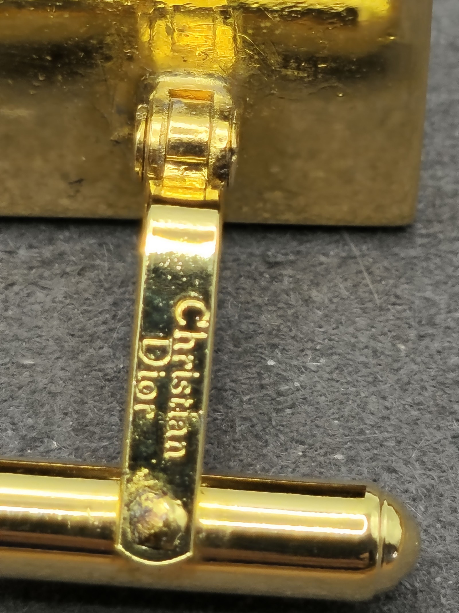Christian Dior Gold Plated Logo Cufflinks with Presentation Box Other image 8