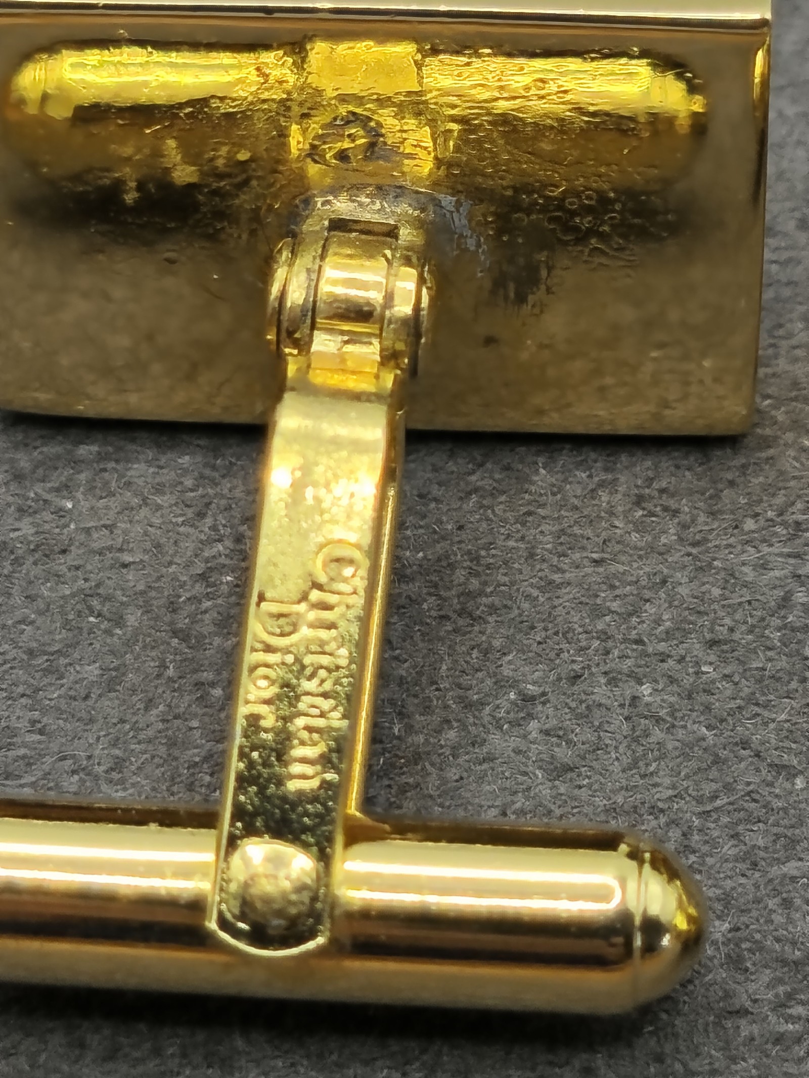 Christian Dior Gold Plated Logo Cufflinks with Presentation Box Other image 9