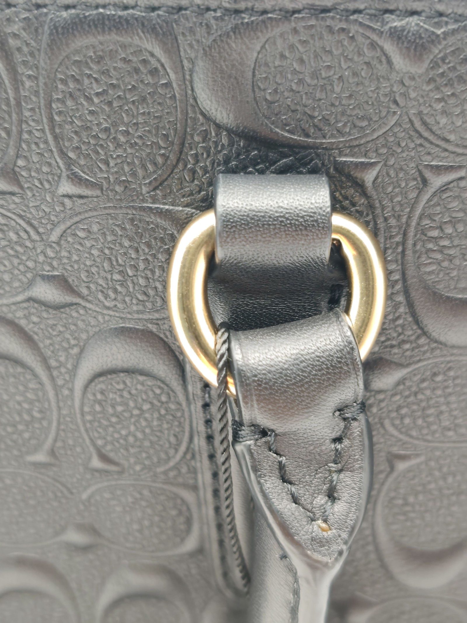 Coach Women's Black Signature Leather Satchel Tote Handbag image 6