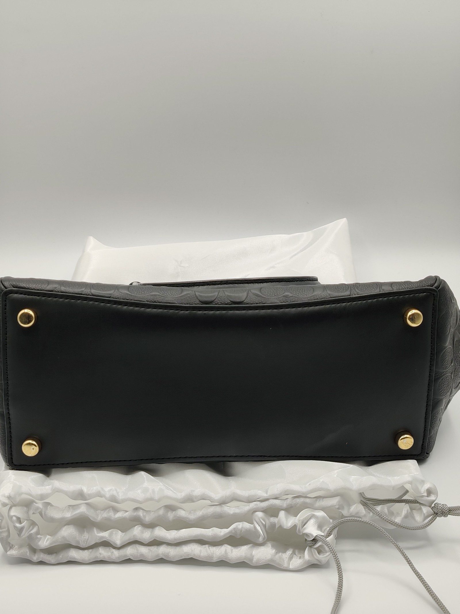 Coach Women's Black Signature Leather Satchel Tote Handbag image 9