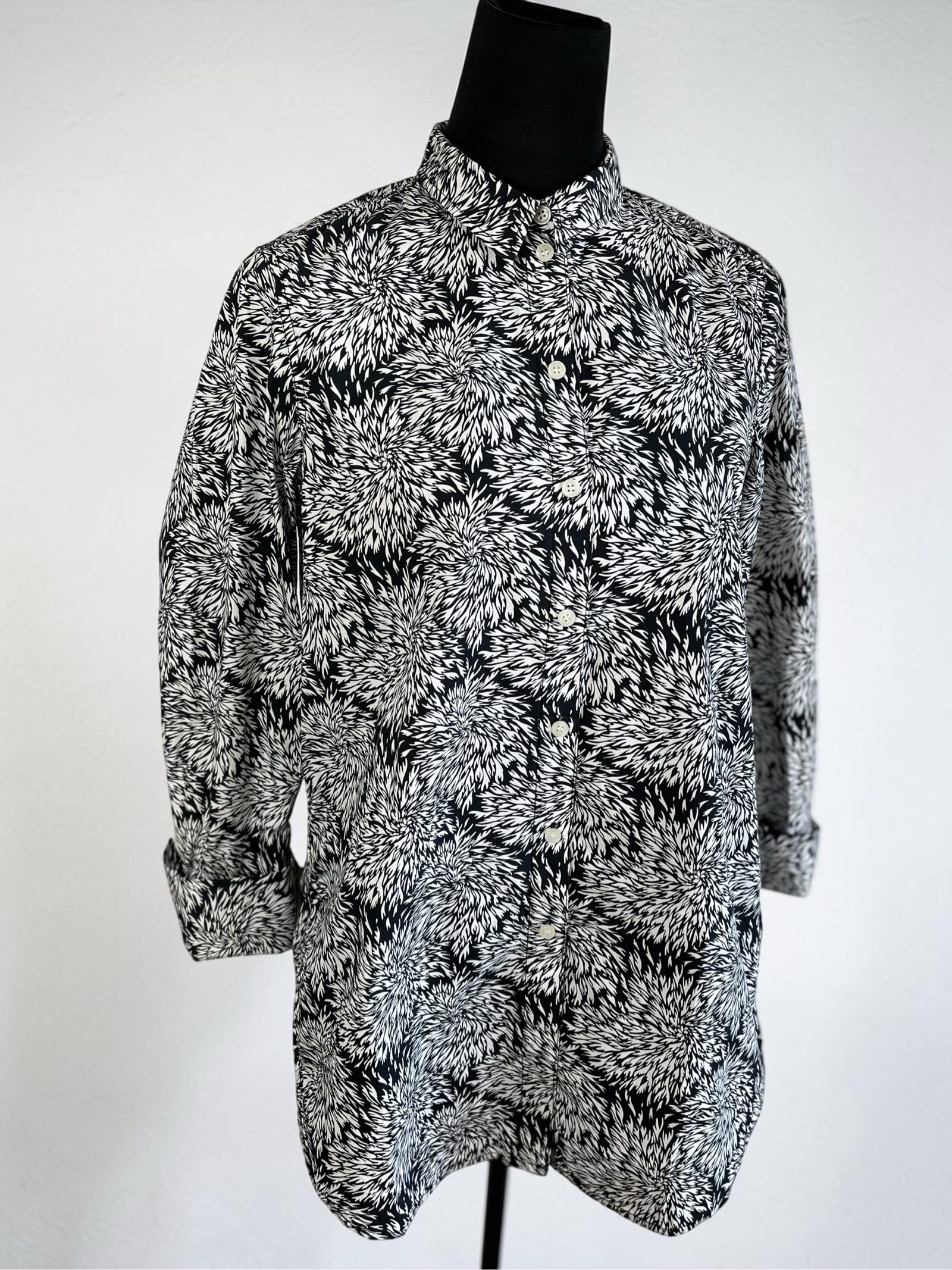 By Malene Birger Oversized shirt cotton popeline modern art print Avantgarde