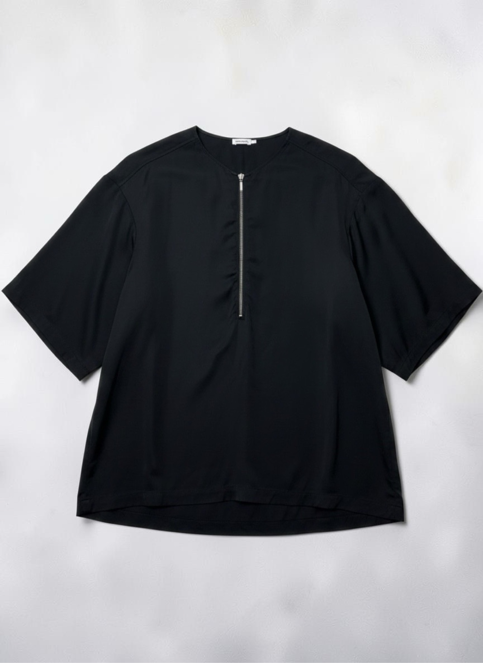 Filippa K Women Black Zipped Silk Blend Top Medium