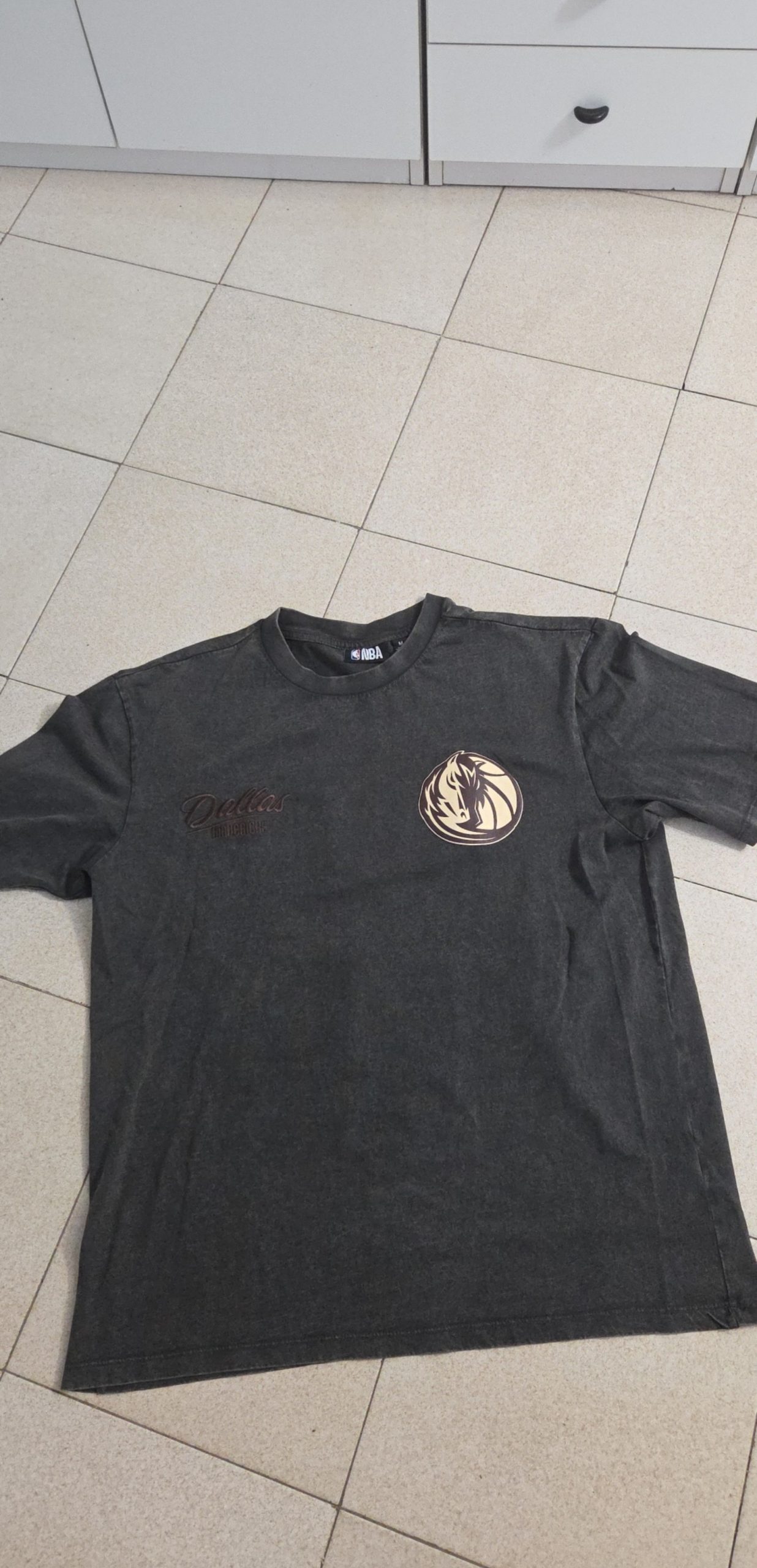 NBA Black Dallas Mavericks T-Shirt Large Cotton