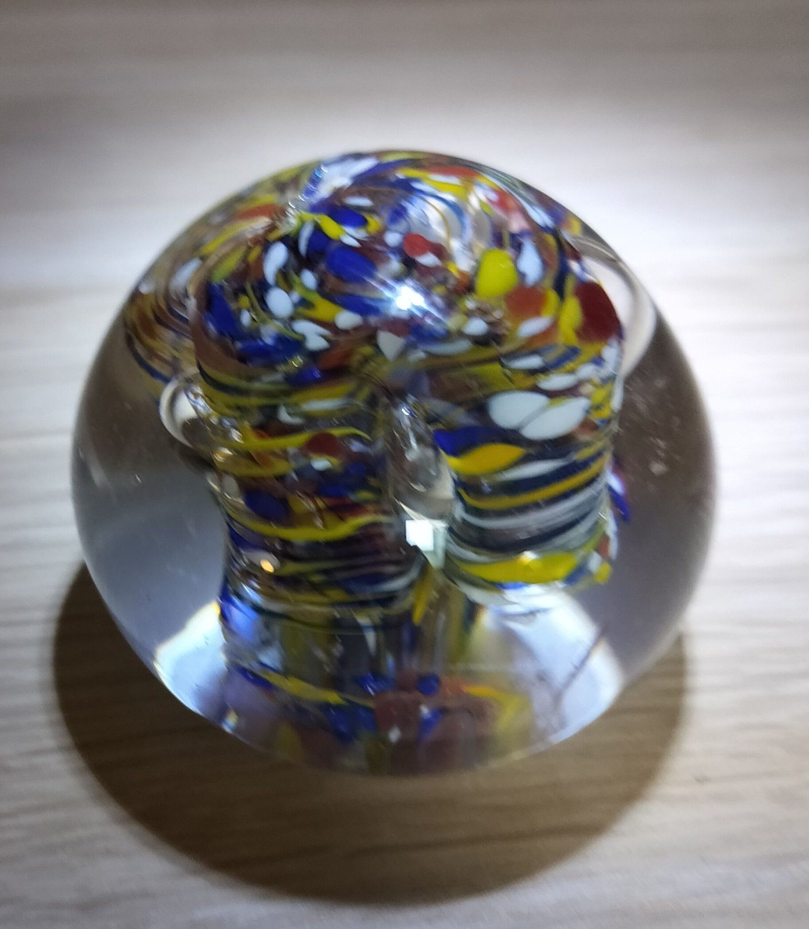 Multi Colour Glass Paperweight with Internal Swirl Design image 6