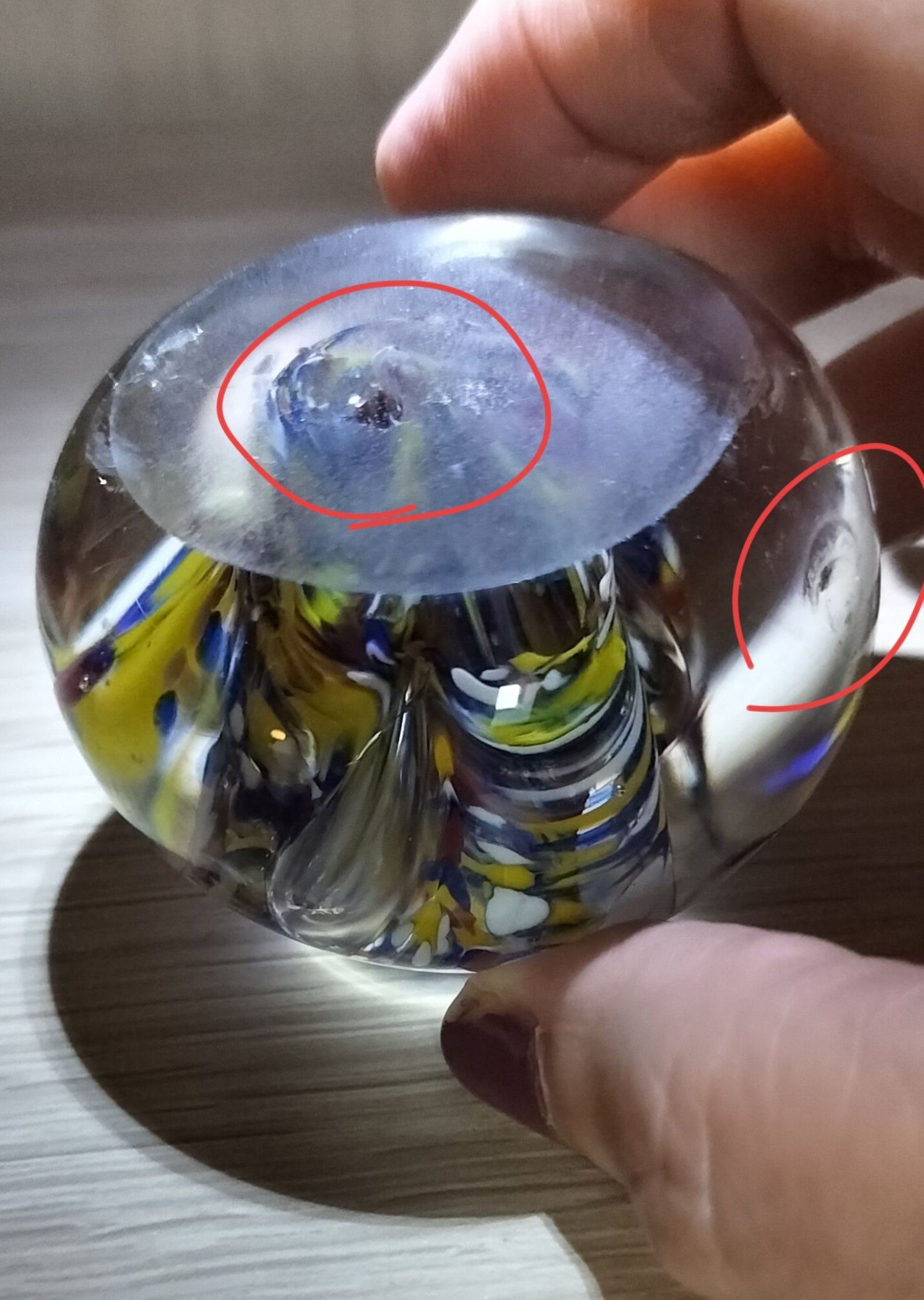 Multi Colour Glass Paperweight with Internal Swirl Design image 7