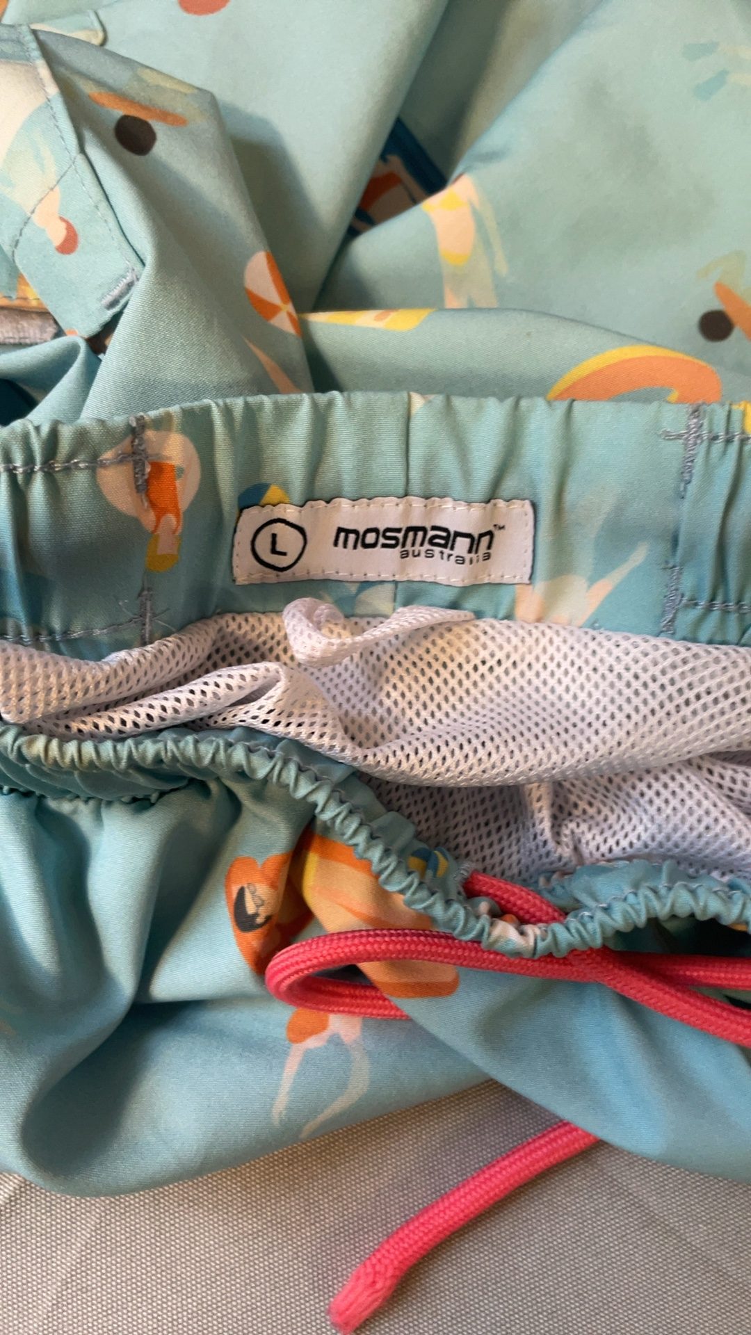 Mosmann Australia Men's Multi Blue Swim Shorts Large Polyester Elastane
