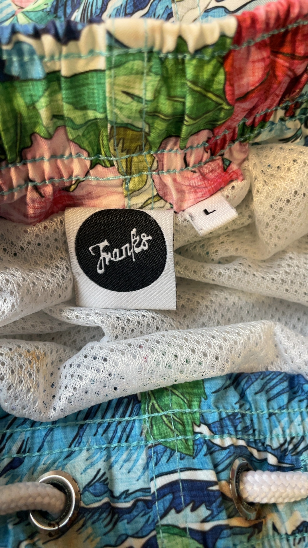 Franks Men's Multi Floral Swim Trunks Large 100% Polyester Hawaiian Print image 5