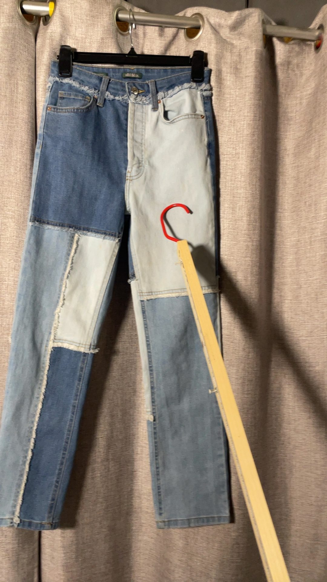Wild Fable Multi Blue Patchwork Denim Jeans size 0