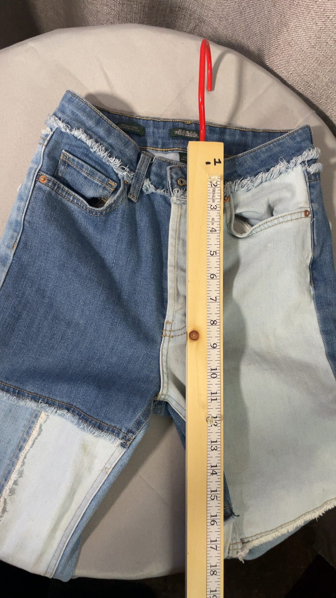 Wild Fable Multi Blue Patchwork Denim Jeans size 0 image 4