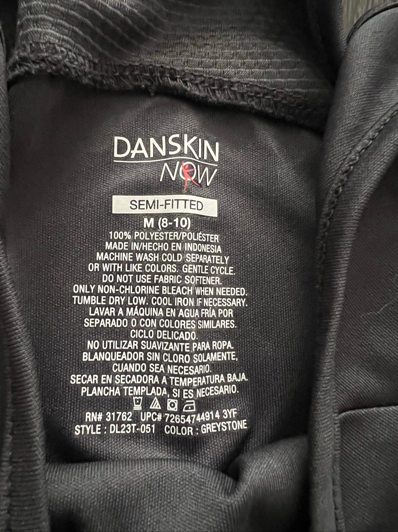 Danskin Now Women's Grey Semi-Fitted Dri-More Polyester Tank Top Medium 8-10 image 3