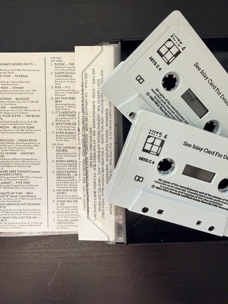 Hits 4 Various Artists Cassette Compilation 1986 Eighties image 3