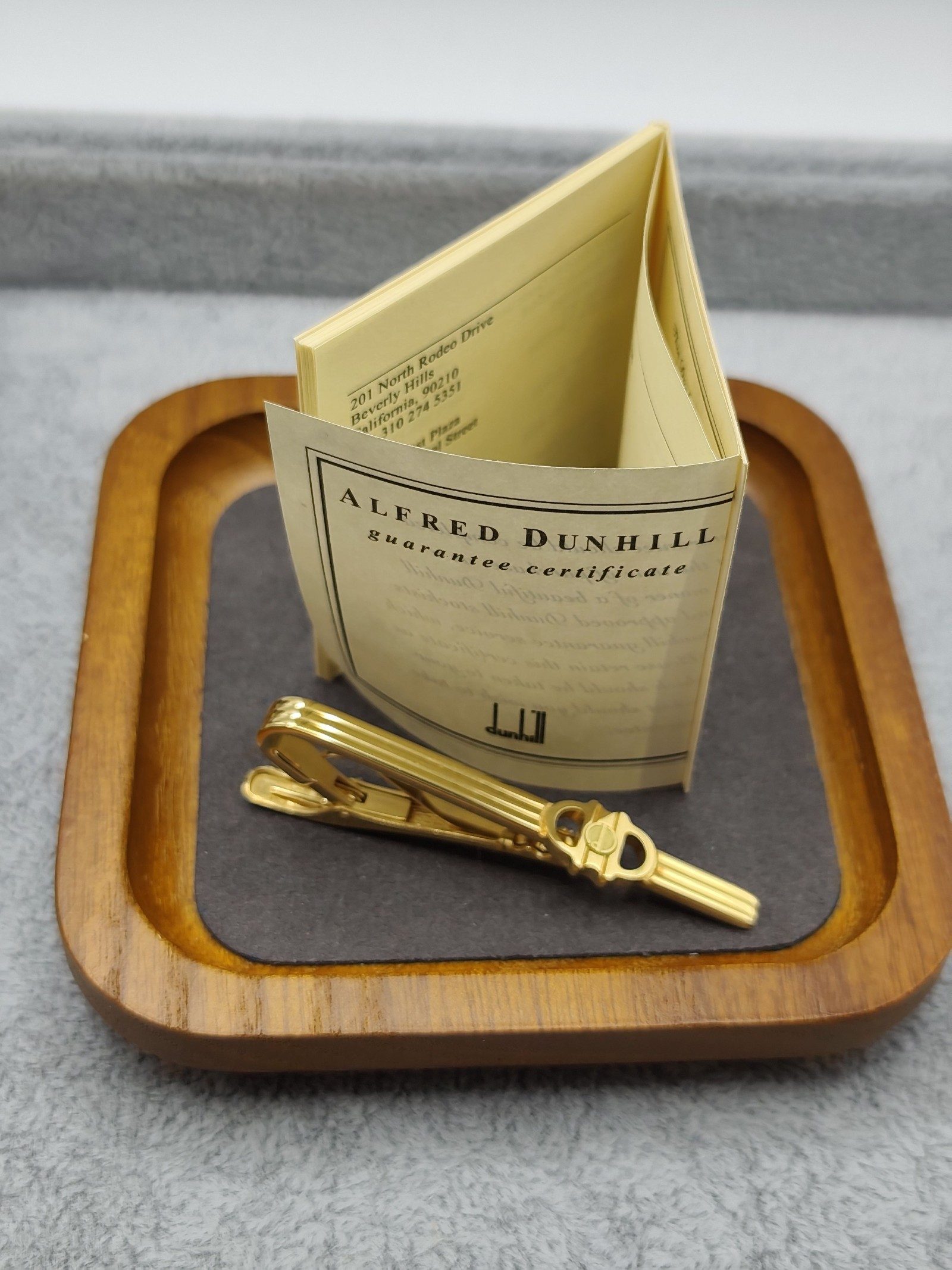 Dunhill Men Gold Tone Tie Clip with Guarantee Certificate Other image 4