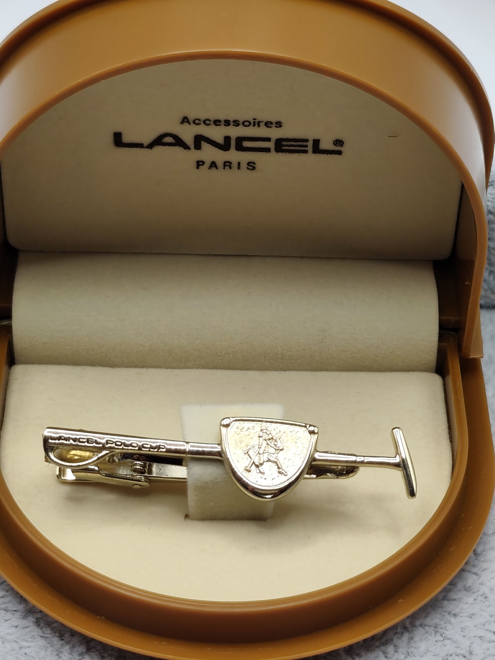 Lancel Gold Tone Polo Cup Men’s Tie Clip One Size image 2