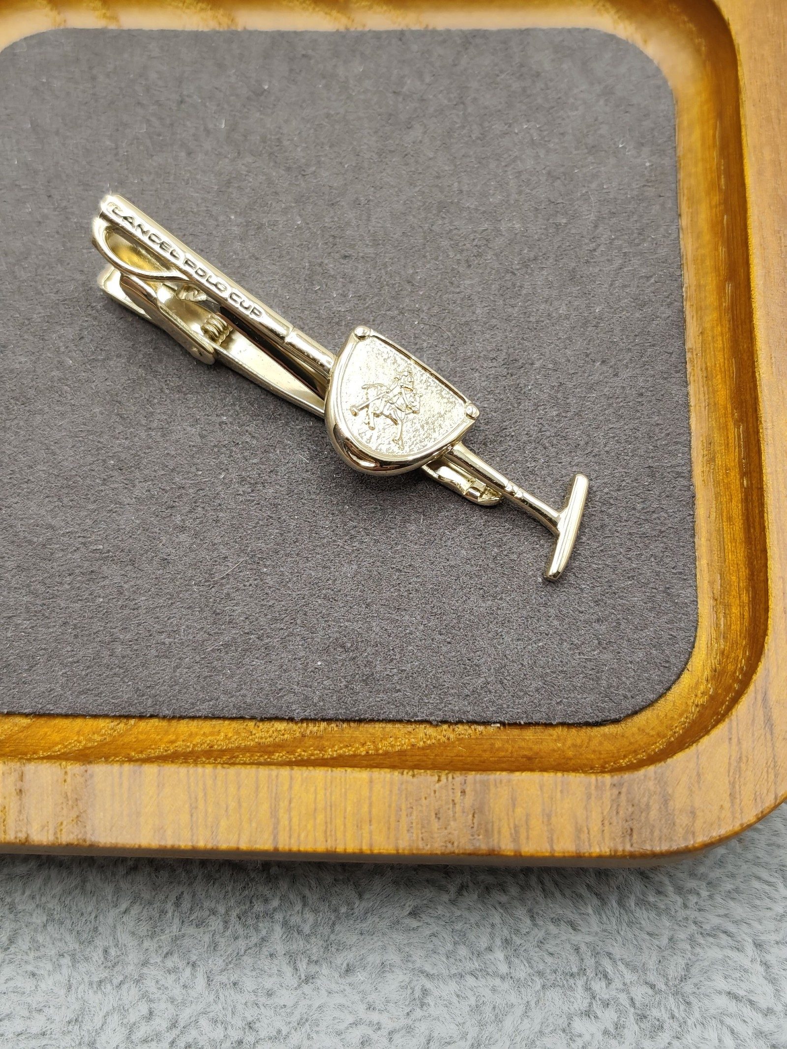 Lancel Gold Tone Polo Cup Men’s Tie Clip One Size image 4