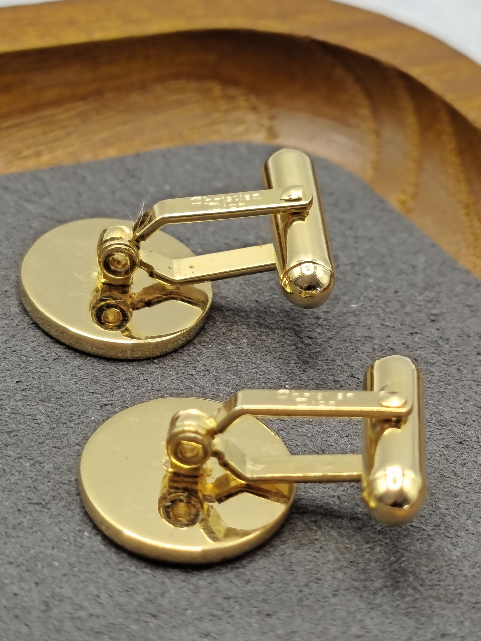 Christian Dior Men Gold & Black Golf Cufflinks & Tie Clip Set image 10