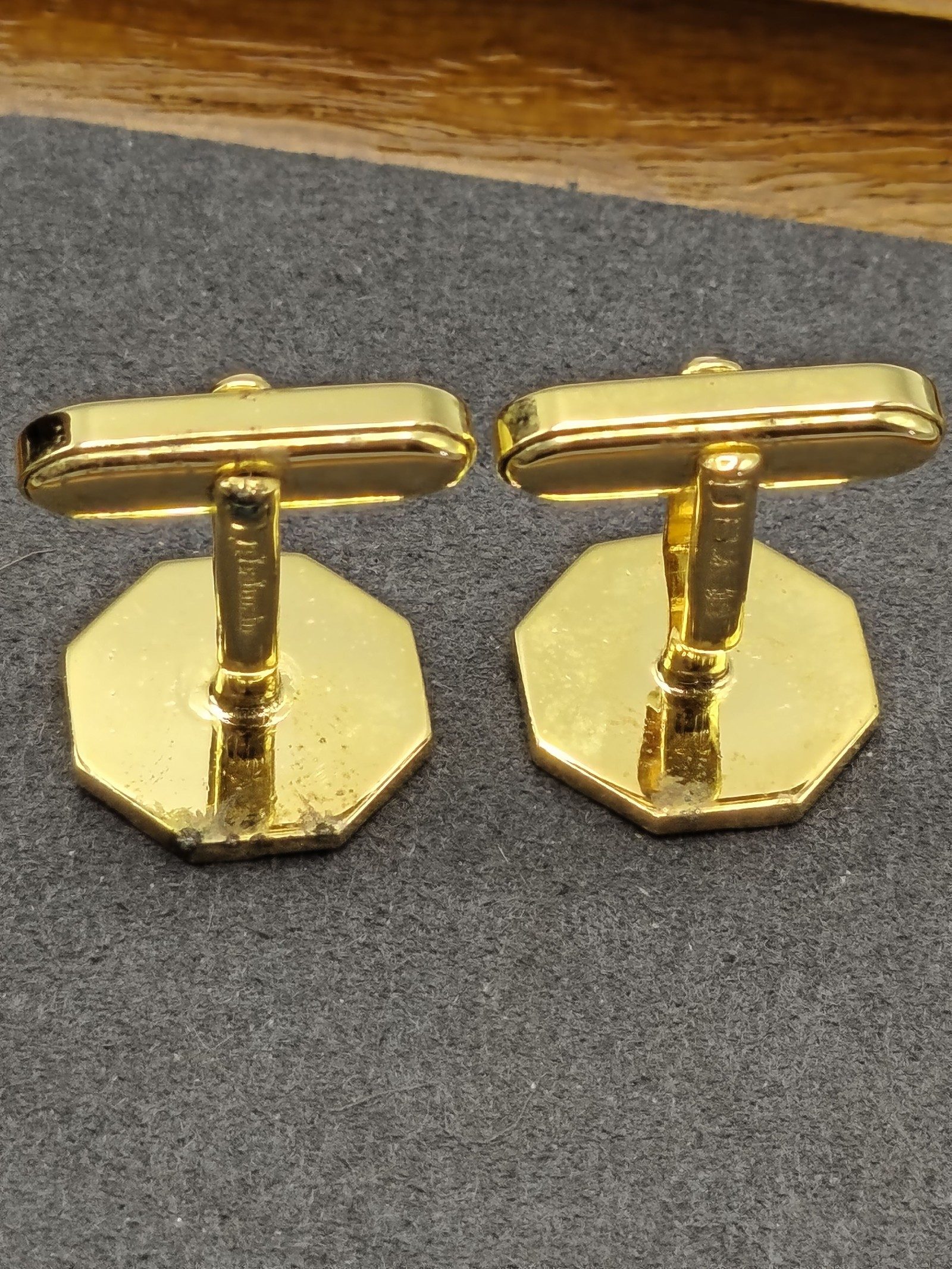 Pierre Balmain Men's Gold & Navy Cufflinks & Shirt Stud Set image 7