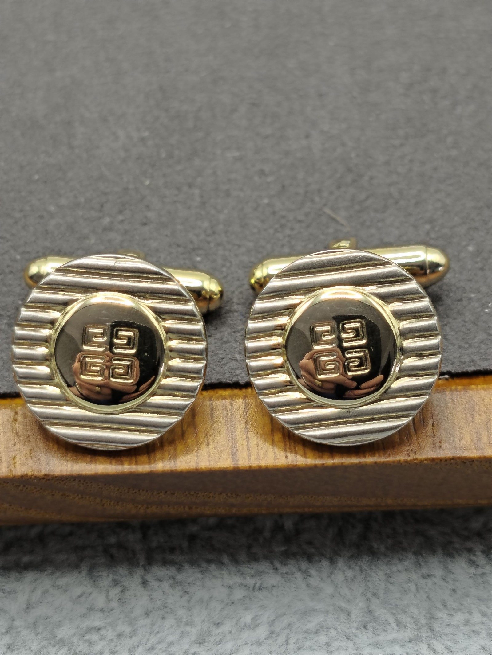 Givenchy Gold & Silver Cufflinks & Tie Clip Set Other with Box image 4