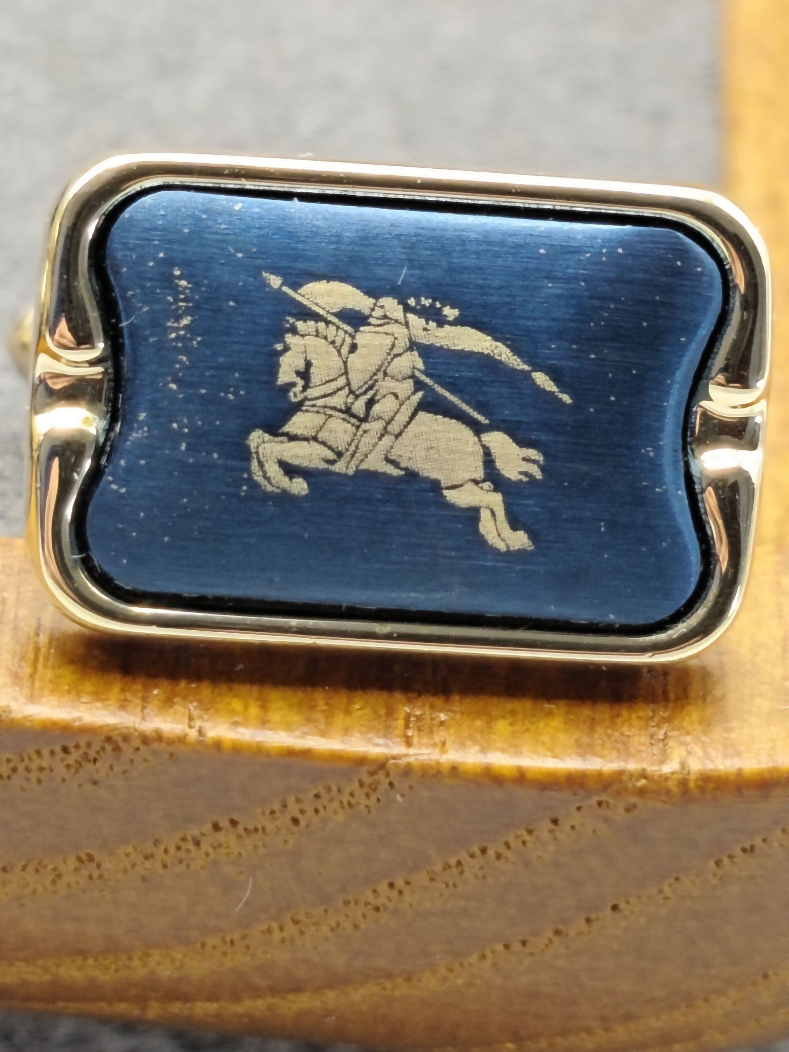 Burberry Gold & Navy Equestrian Cufflinks & Tie Clip Set Men image 5