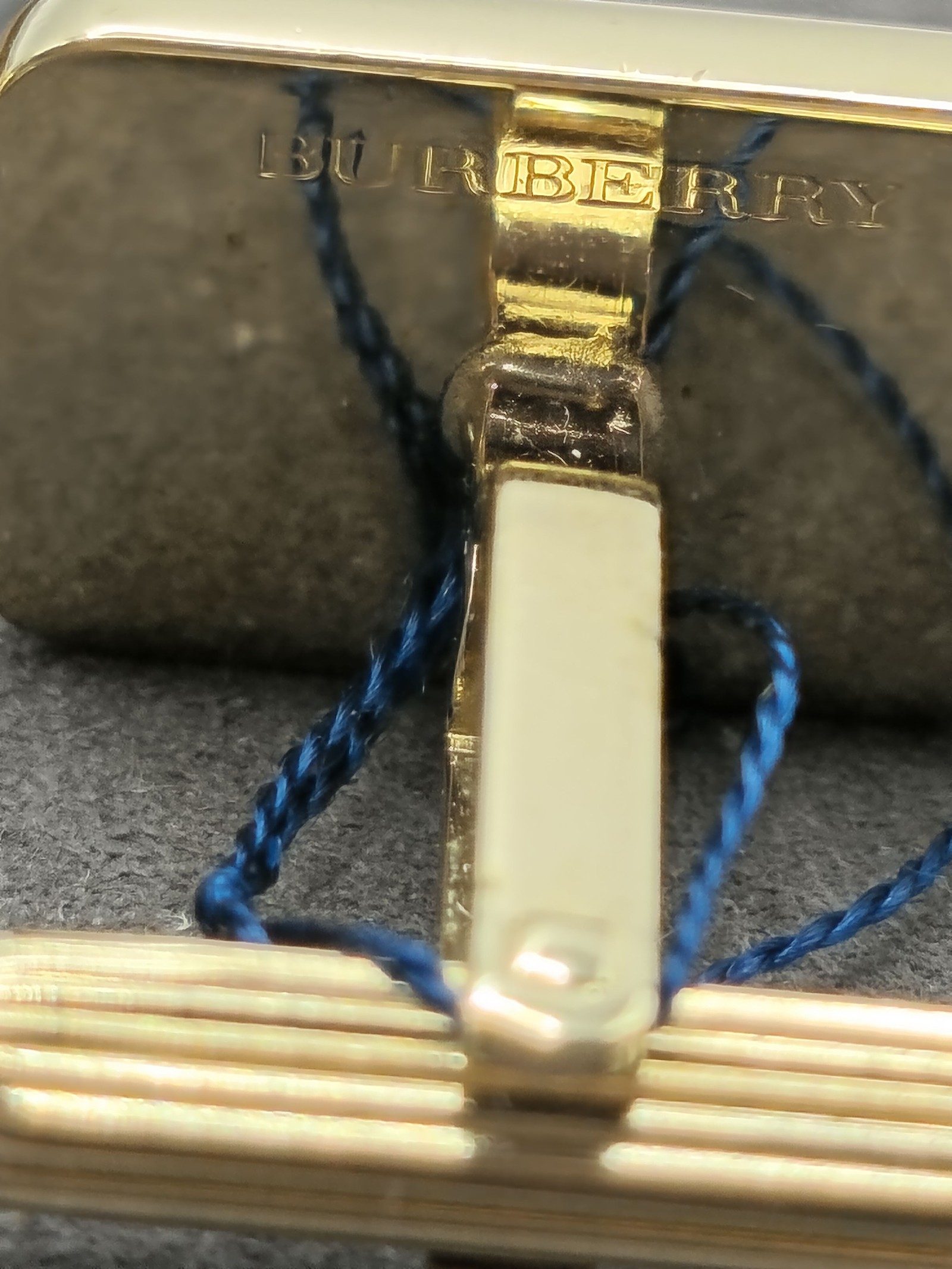 Burberry Gold & Navy Equestrian Cufflinks & Tie Clip Set Men image 9