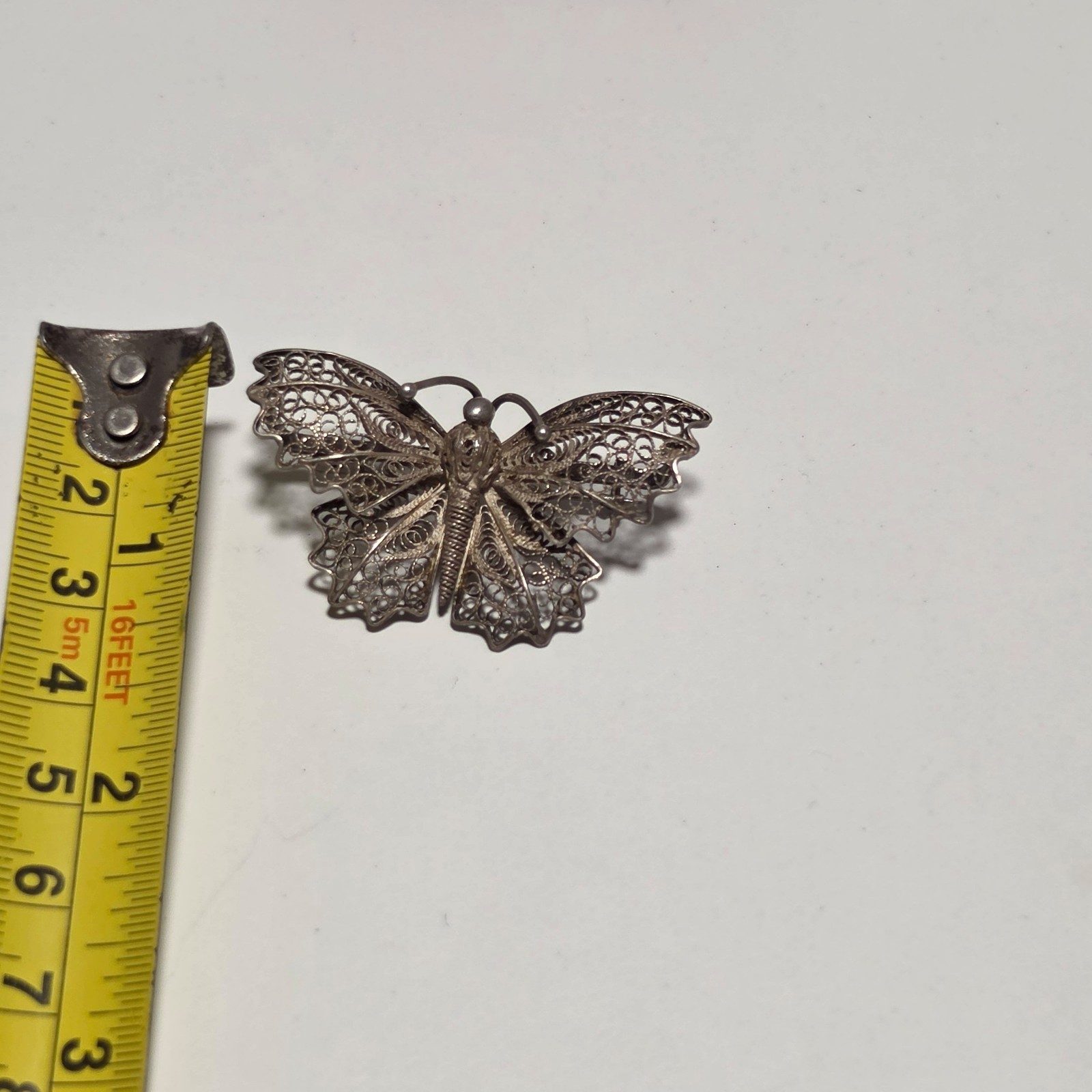 800 Sterling Silver Butterfly Brooch Pin .b5 image 4