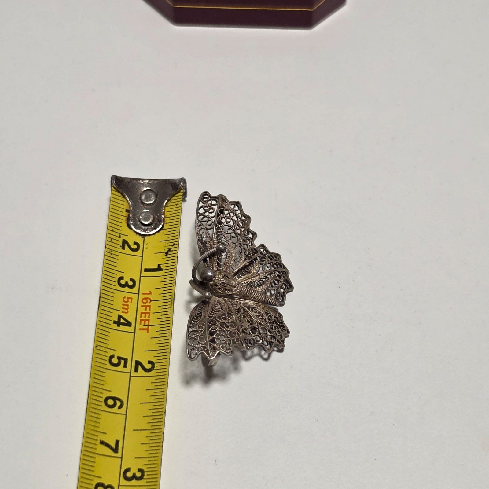 800 Sterling Silver Butterfly Brooch Pin .b5 image 5