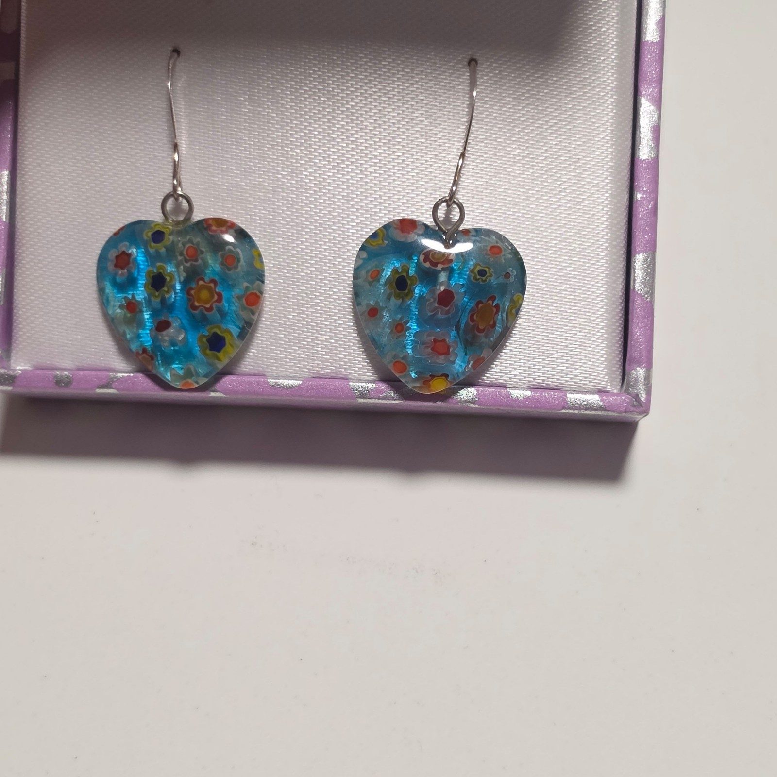 Vintage sterling silver Blue Multi Drop Earrings.b5 image 2