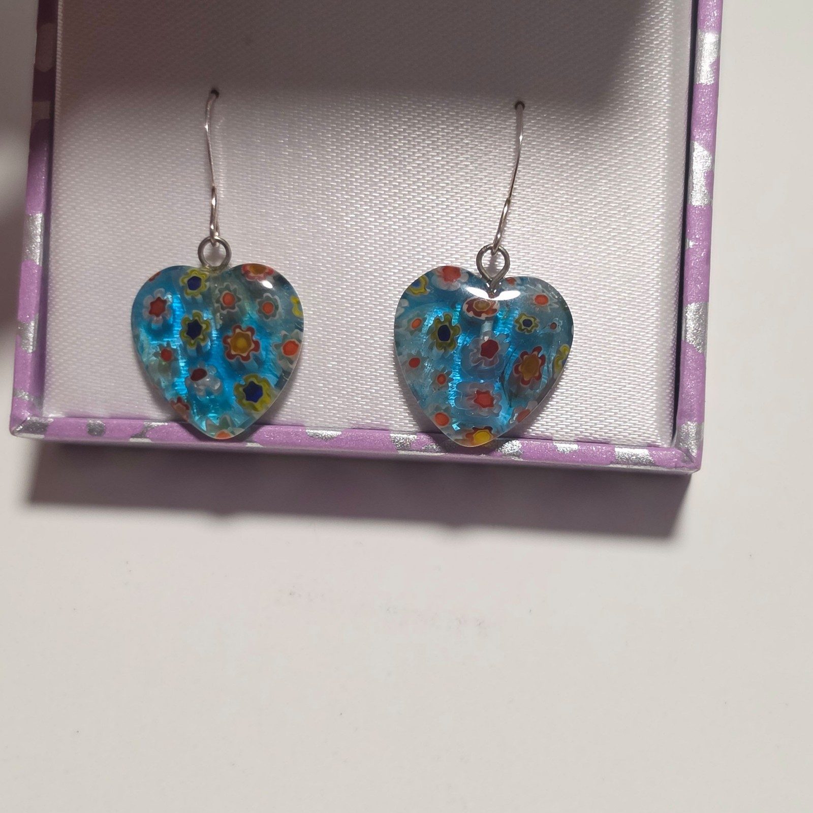 Vintage sterling silver Blue Multi Drop Earrings.b5 image 3