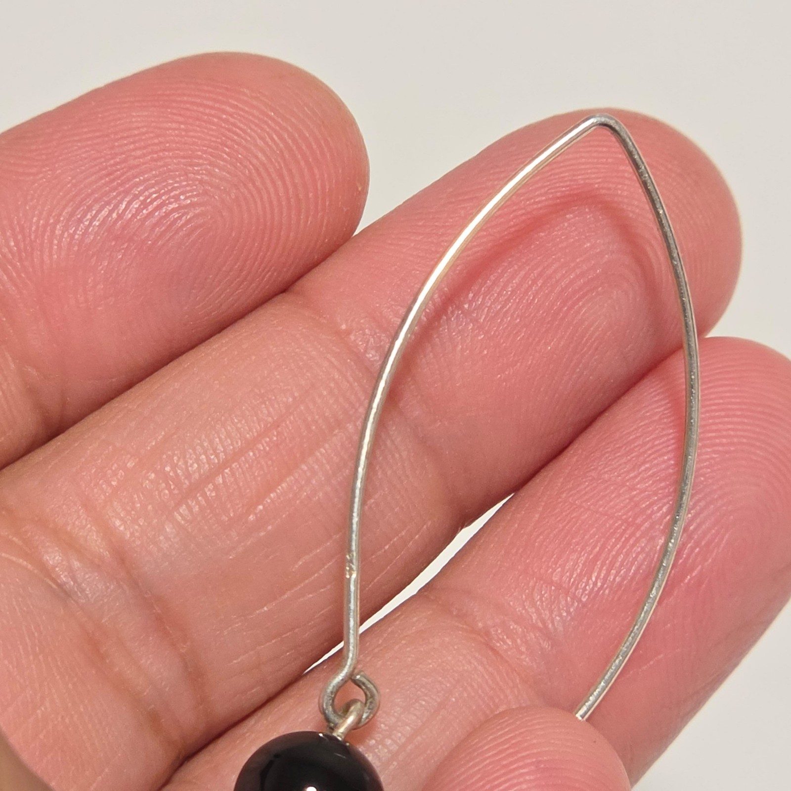 925 Black Beaded Silver Hook Earrings.b5 image 4