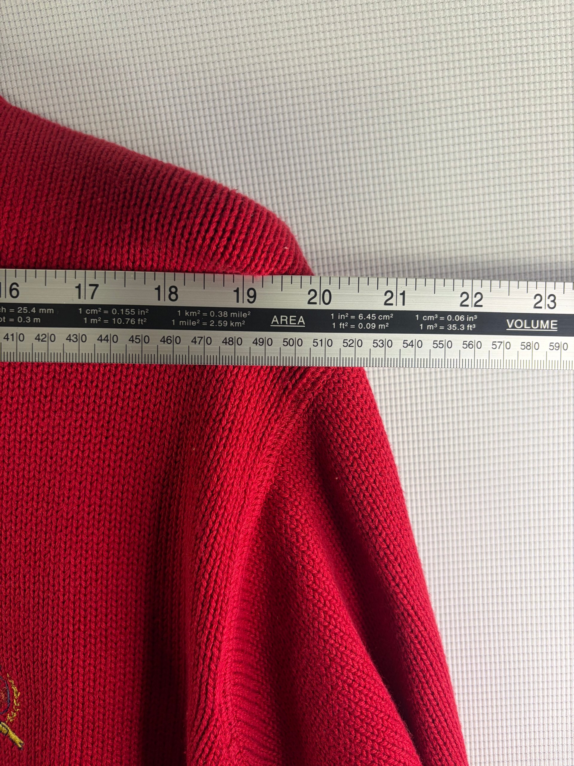Classic Tommy Hilfiger Heavy Knit Jumper Red Relaxed Mens Size S Vintage Crest Old Money image 6