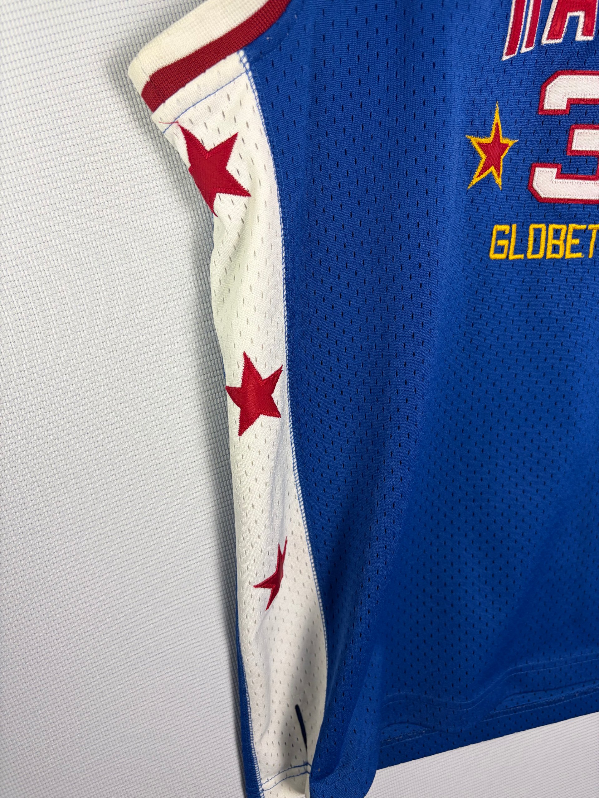 Old School Classic Harlem Globetrotters Jersey Blue Lemon 36 Adult S/M Vintage image 2