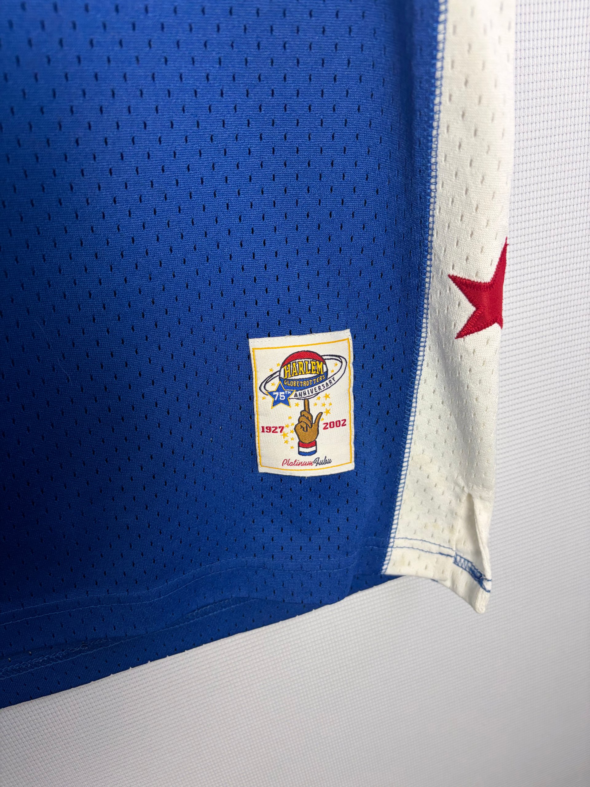 Old School Classic Harlem Globetrotters Jersey Blue Lemon 36 Adult S/M Vintage image 3