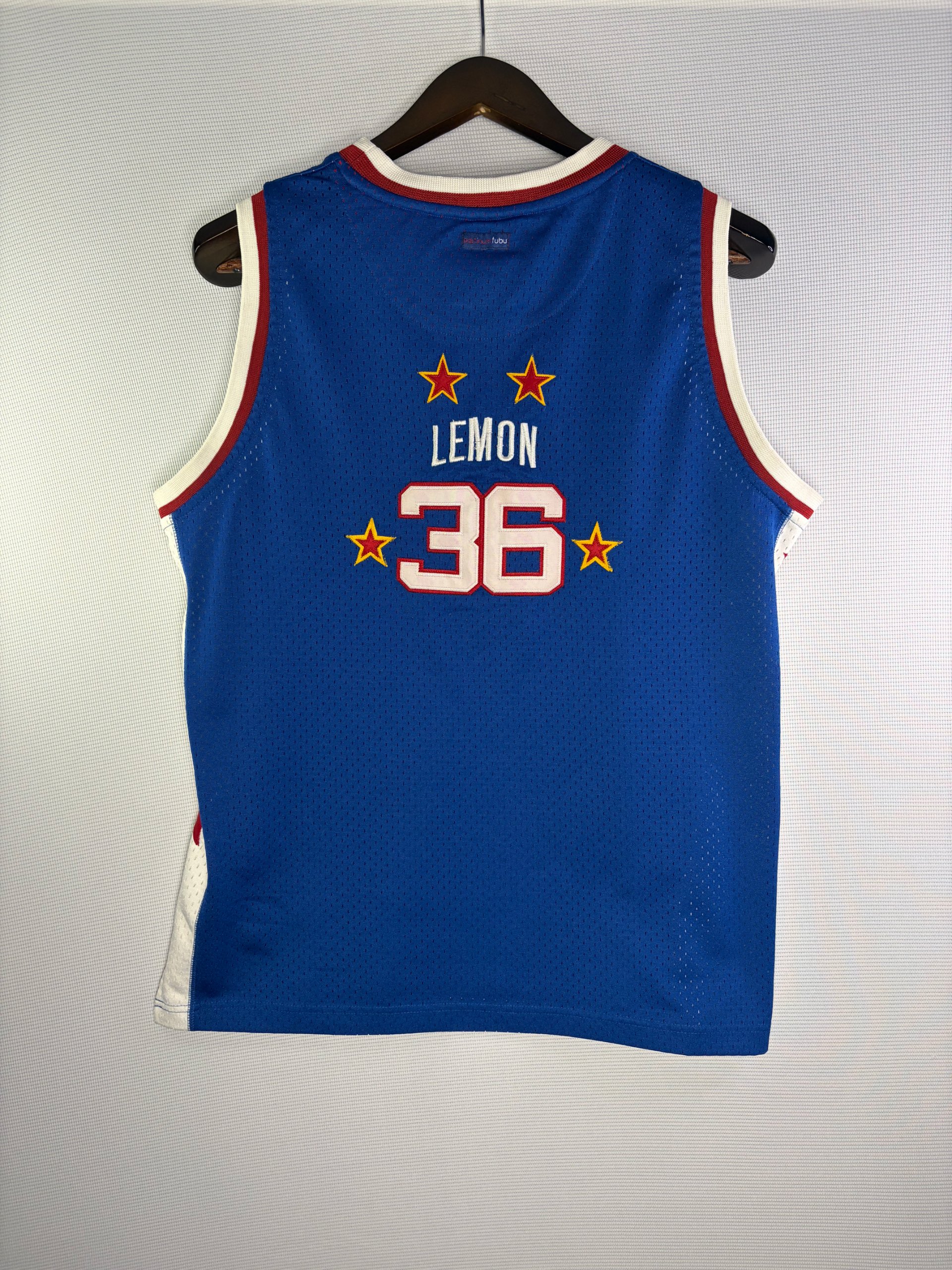 Old School Classic Harlem Globetrotters Jersey Blue Lemon 36 Adult S/M Vintage image 9