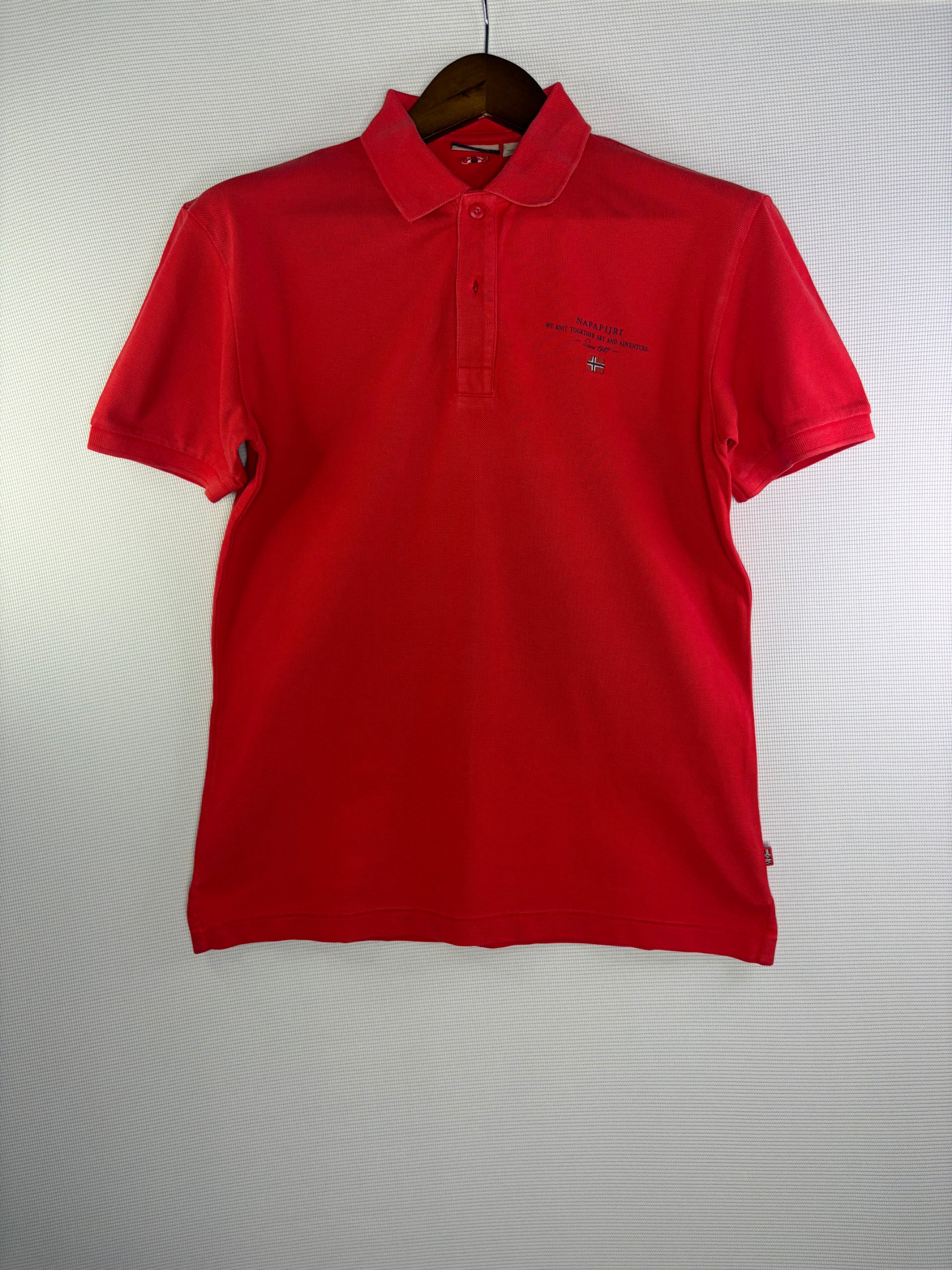 Smart Napapijri Polo Shirt Red Mens Size S Embroidered Logo Preppy Casual