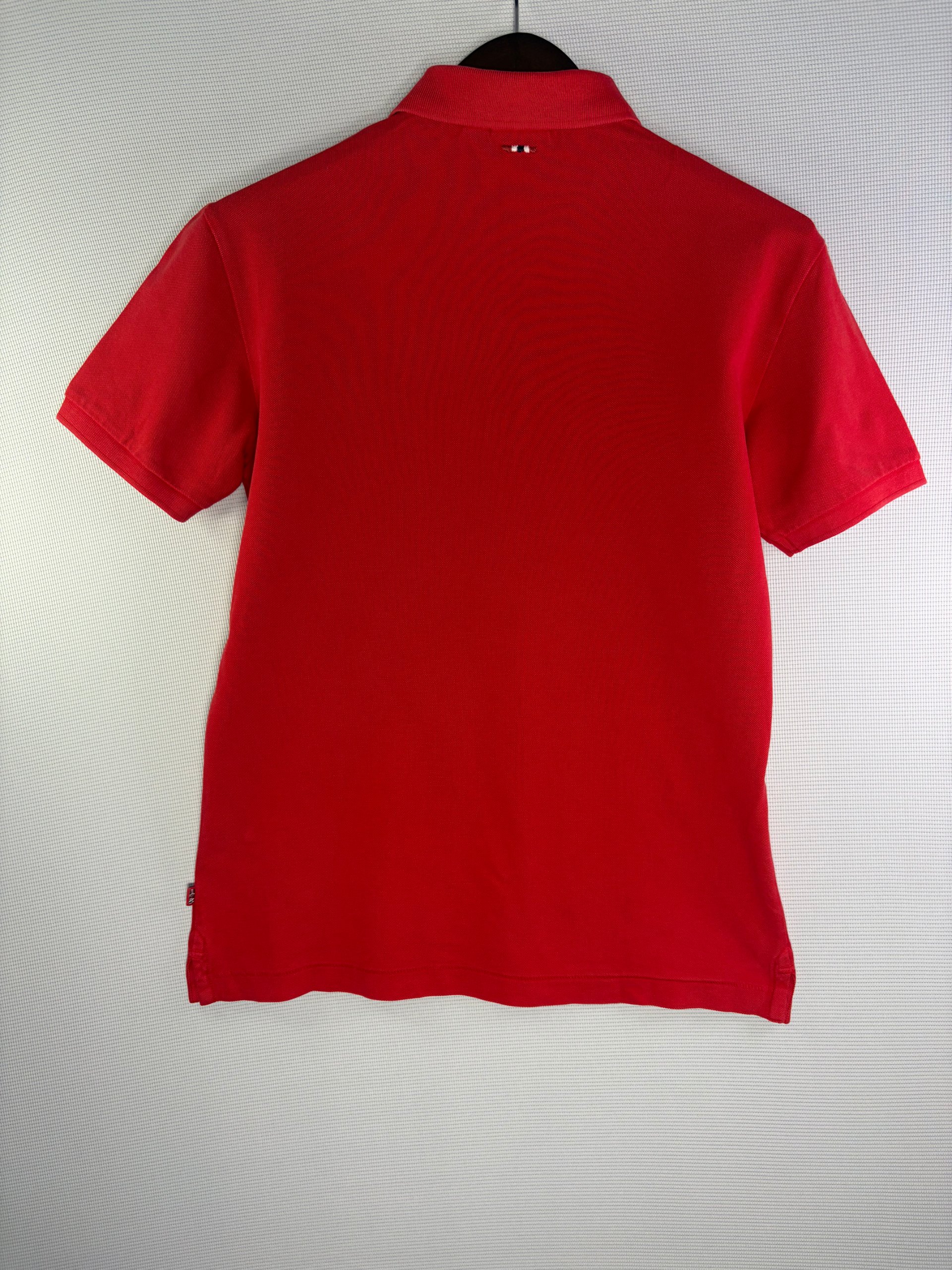 Smart Napapijri Polo Shirt Red Mens Size S Embroidered Logo Preppy Casual image 8