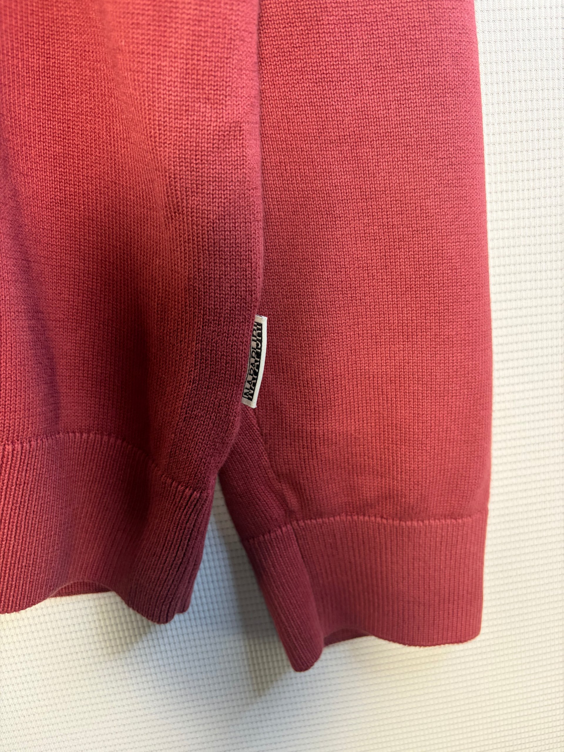 Napapijri Jumper Burgundy Mens Size L Cotton Crewneck Vintage Preppy image 2