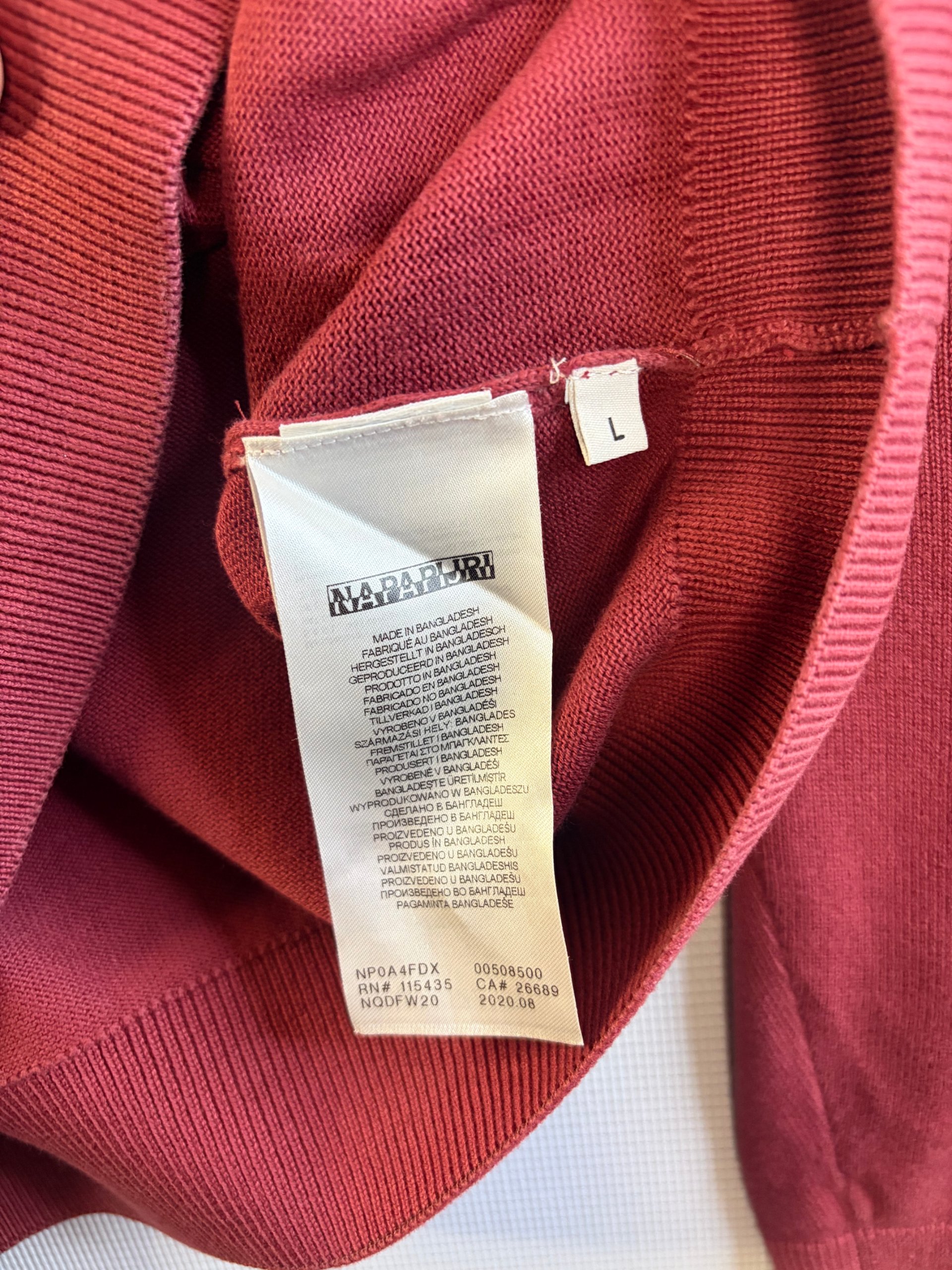 Napapijri Jumper Burgundy Mens Size L Cotton Crewneck Vintage Preppy image 5