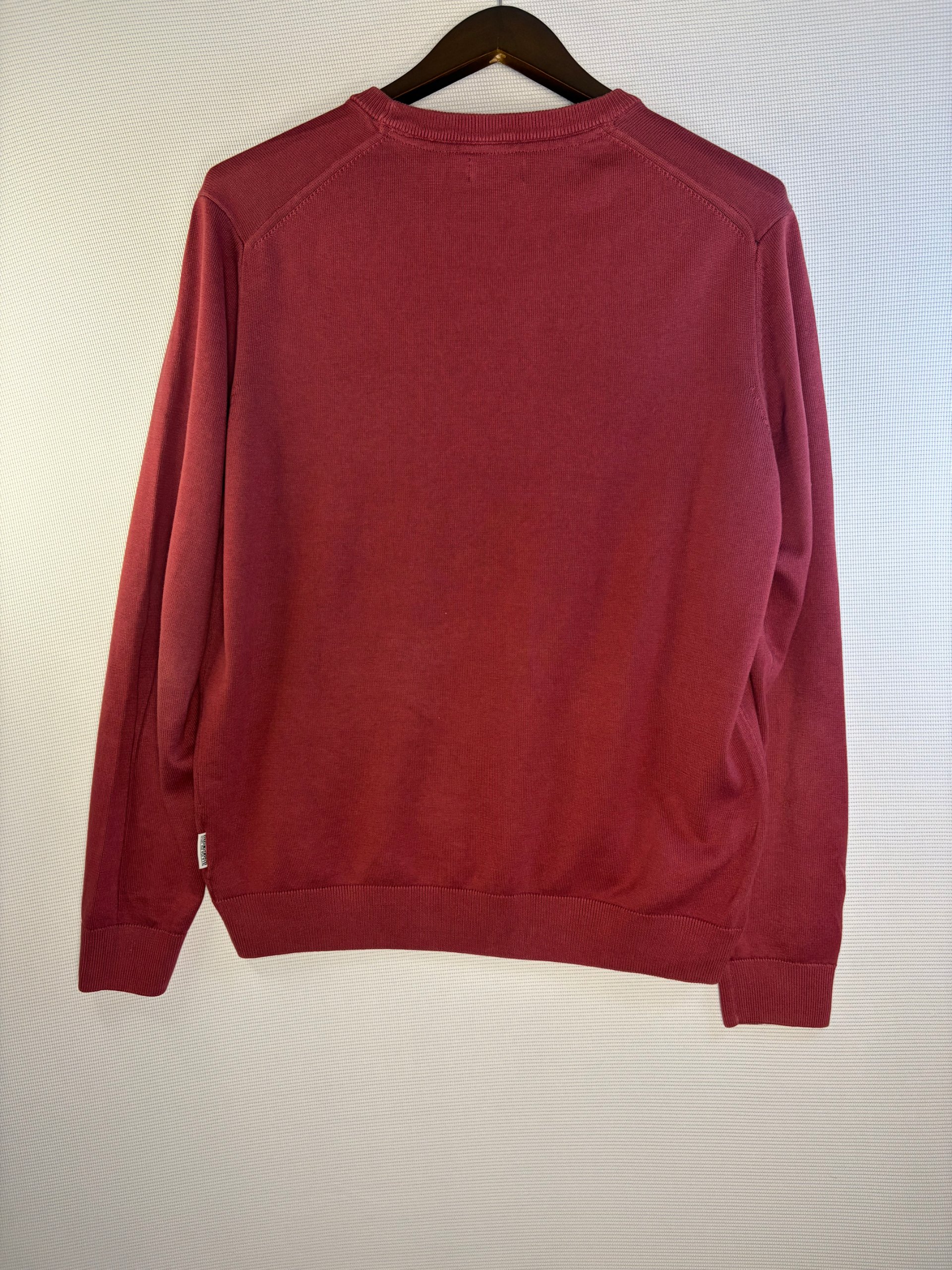 Napapijri Jumper Burgundy Mens Size L Cotton Crewneck Vintage Preppy image 8