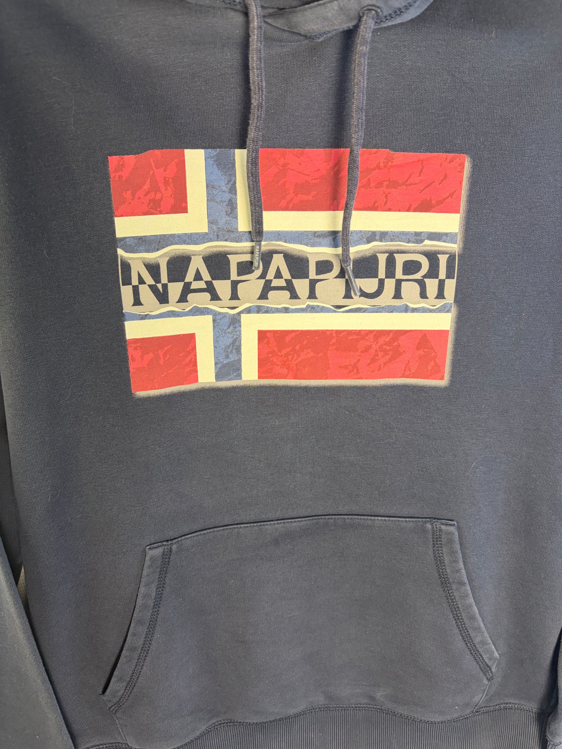 Napapijri Navy Blue Men's Hoodie with Flag Print Large image 2