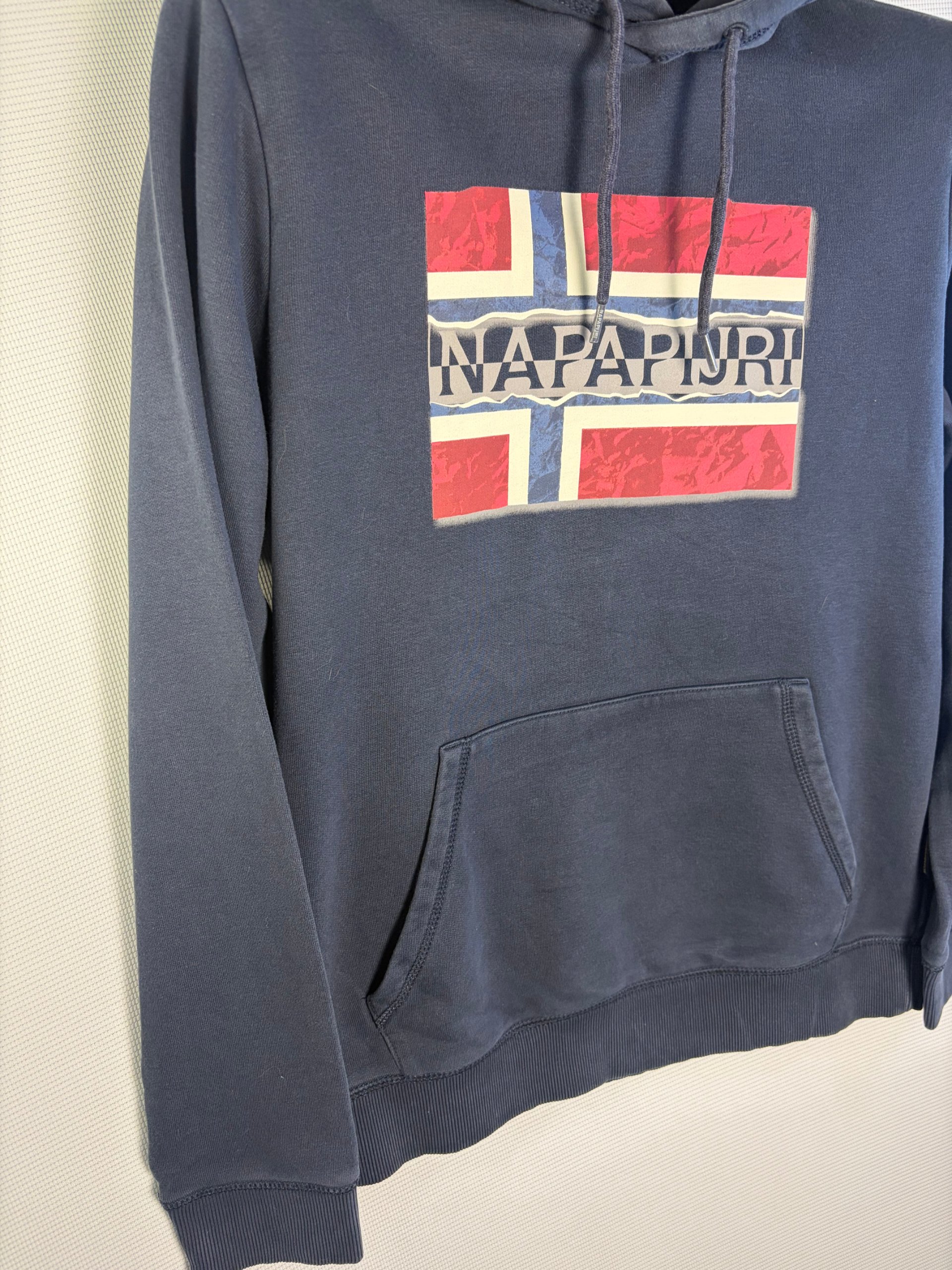 Napapijri Navy Blue Men's Hoodie with Flag Print Large image 4