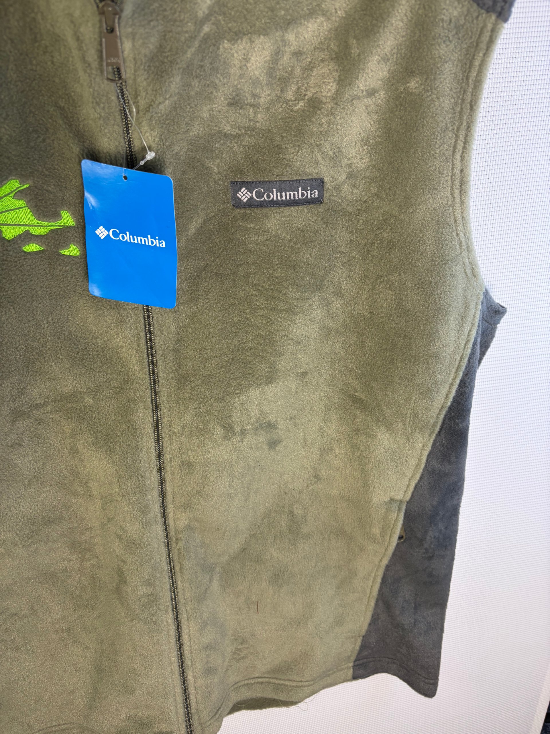 Columbia Fleece Vest Green Mens Size L BNWT Full Zip Outdoor Hiking Gilet image 2