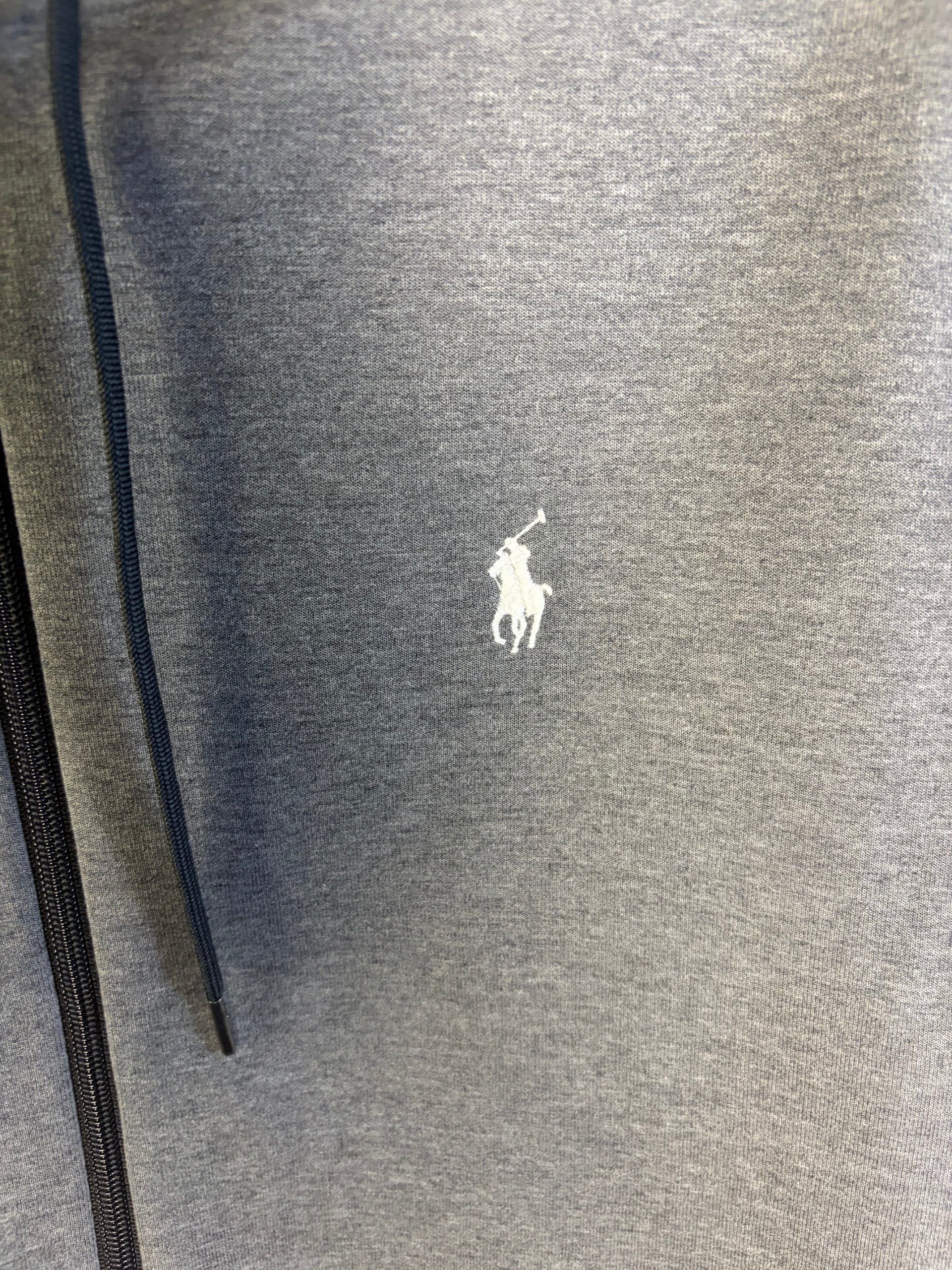 Polo Ralph Lauren Technical Double Knit Hoodie Grey Mens Size M Full Zip Pony Logo Casual image 4