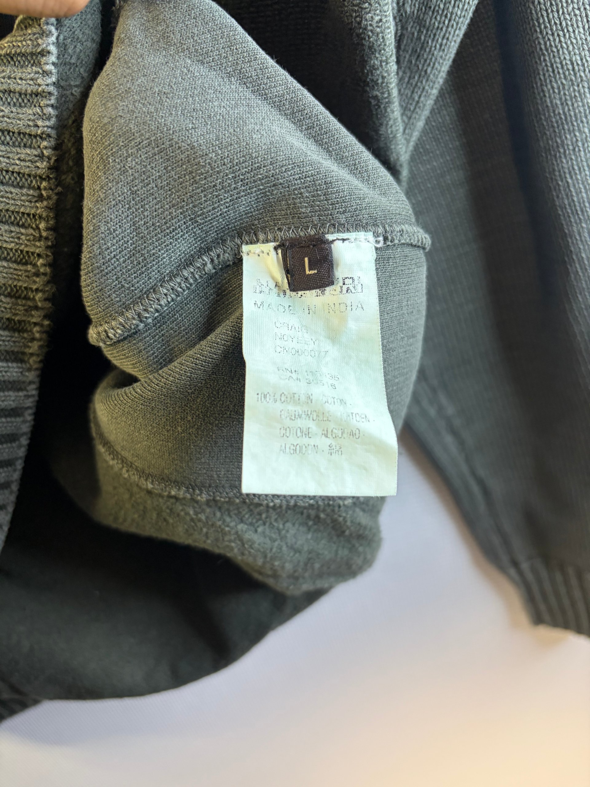 Napapijri Quarter Zip Khaki Heavy Knit Mens Size L Antarctic Logo Vintage Rugby image 5