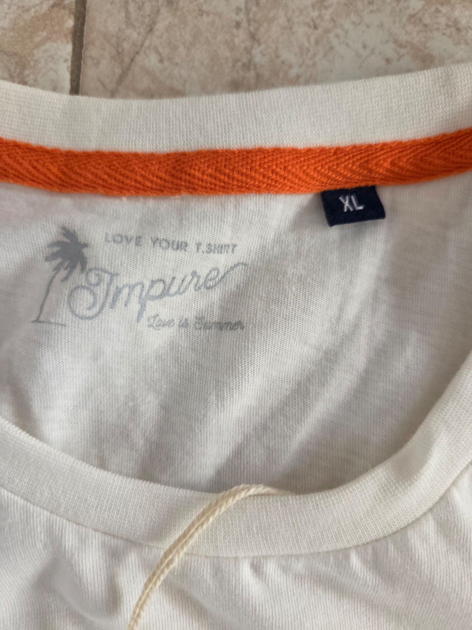Original Penguin Men's White & Orange Logo T-Shirt L/XL image 7