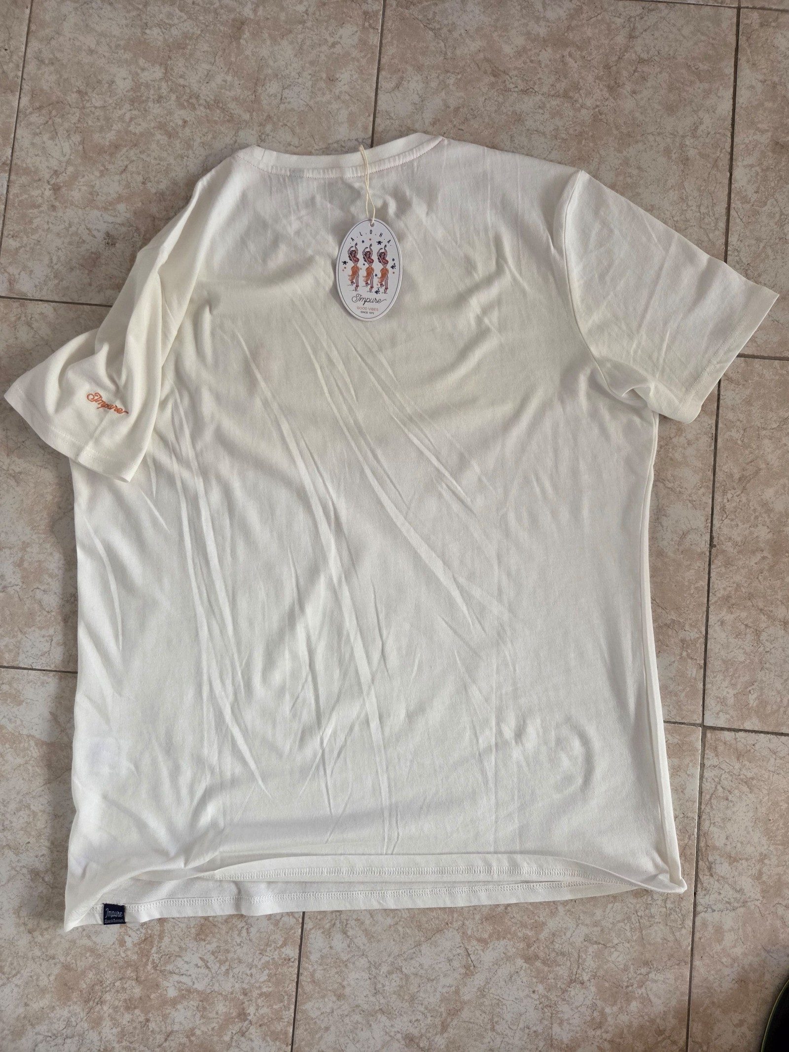 Original Penguin Men's White & Orange Logo T-Shirt L/XL image 8