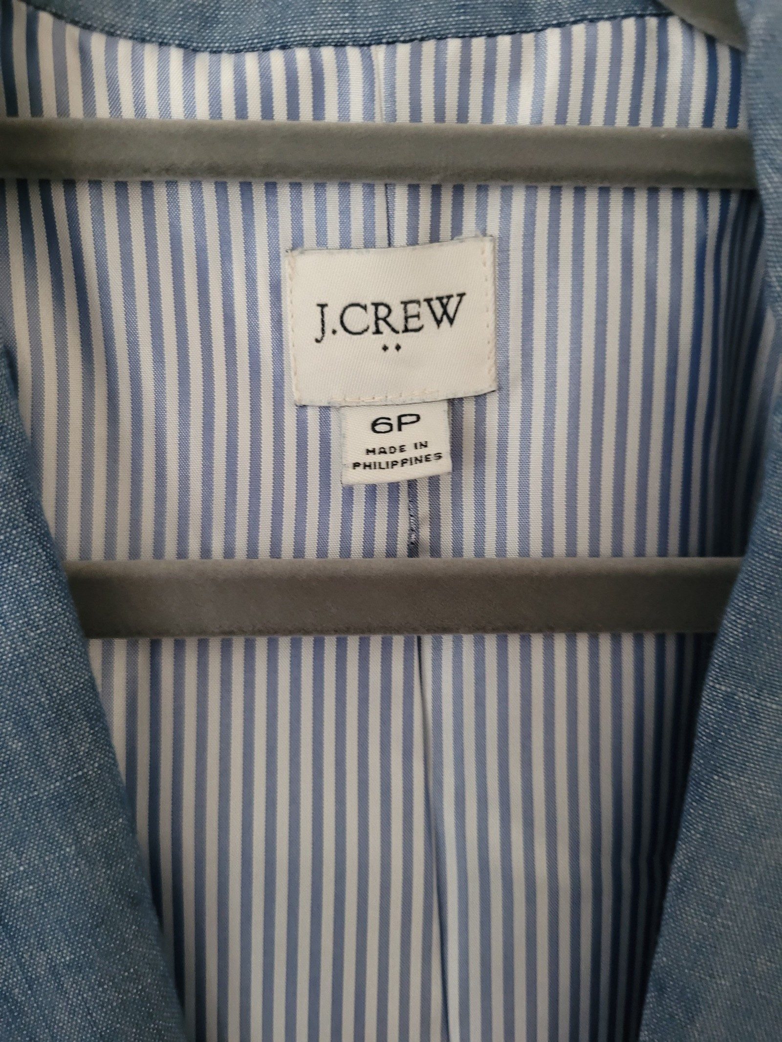J.Crew Blue Linen Blend Blazer 6P Women's image 2