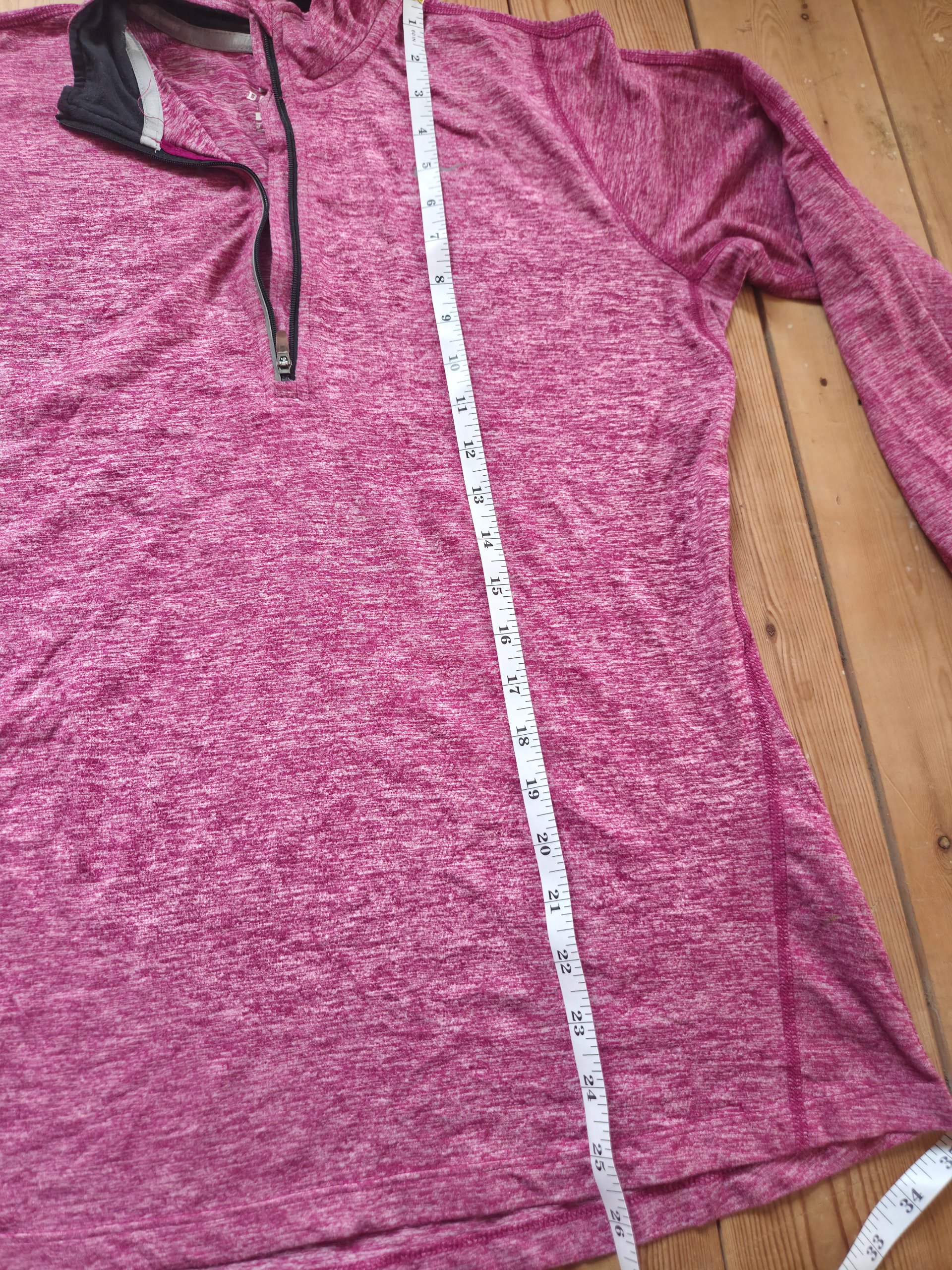 Nike Dri-FIT Pink Heather 1/4 Zip Running Training Top Women’s Size M Thumbholes image 4