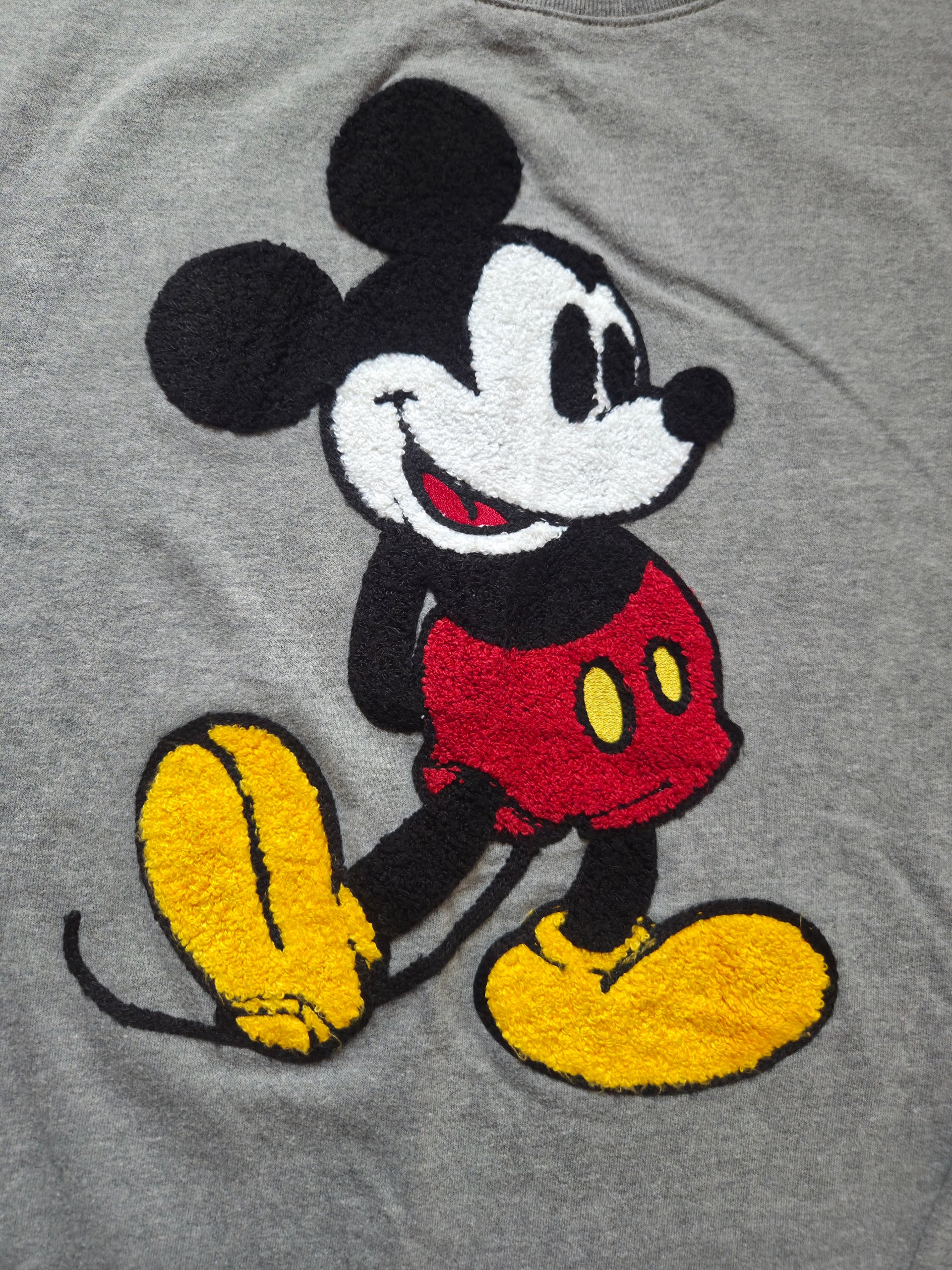 Disney Mickey Mouse Grey Chenille Patch Crewneck Sweatshirt Size M image 4