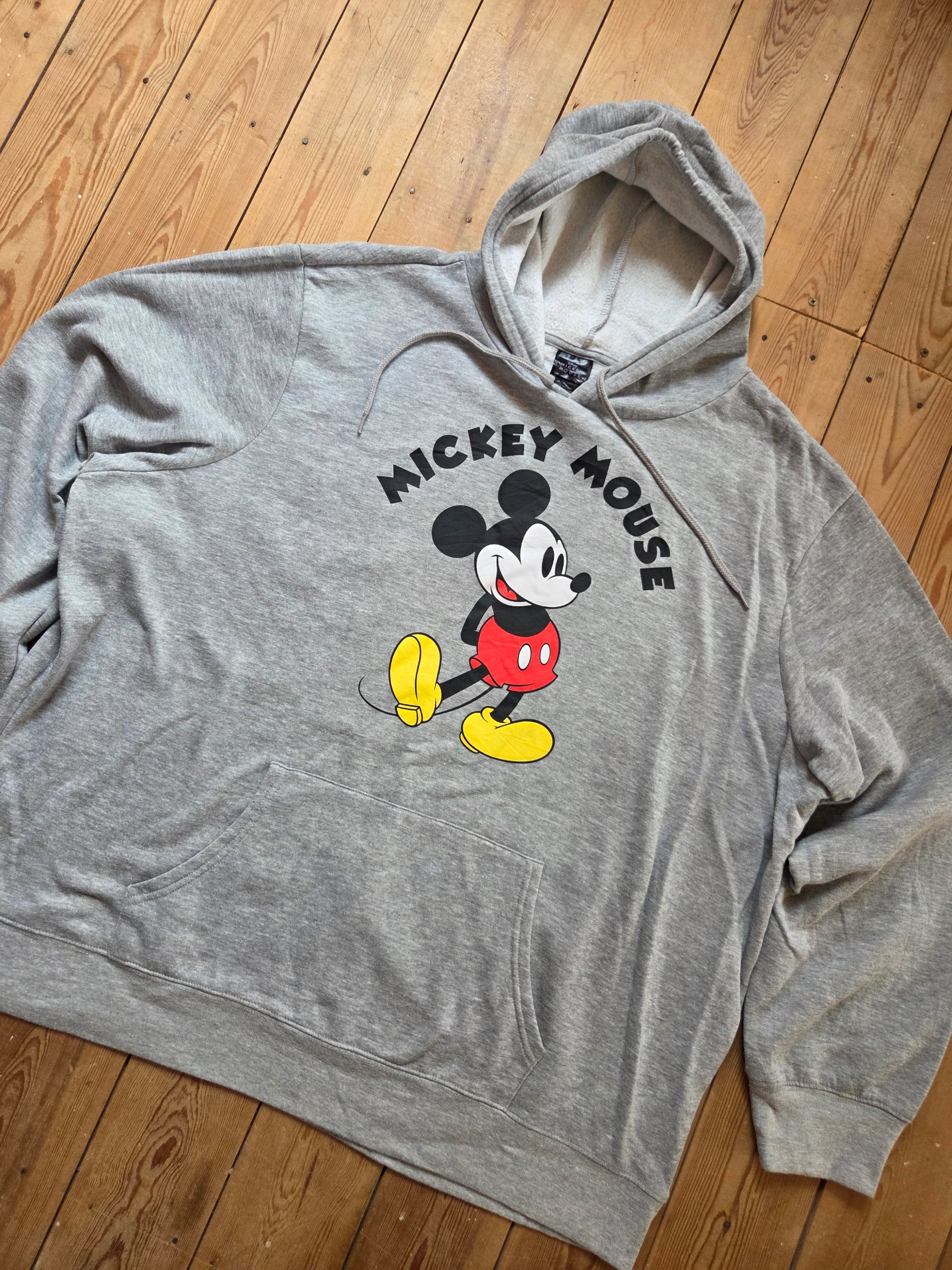 Mickey Mouse Grey Graphic Pullover Hoodie Adult Size 3XL