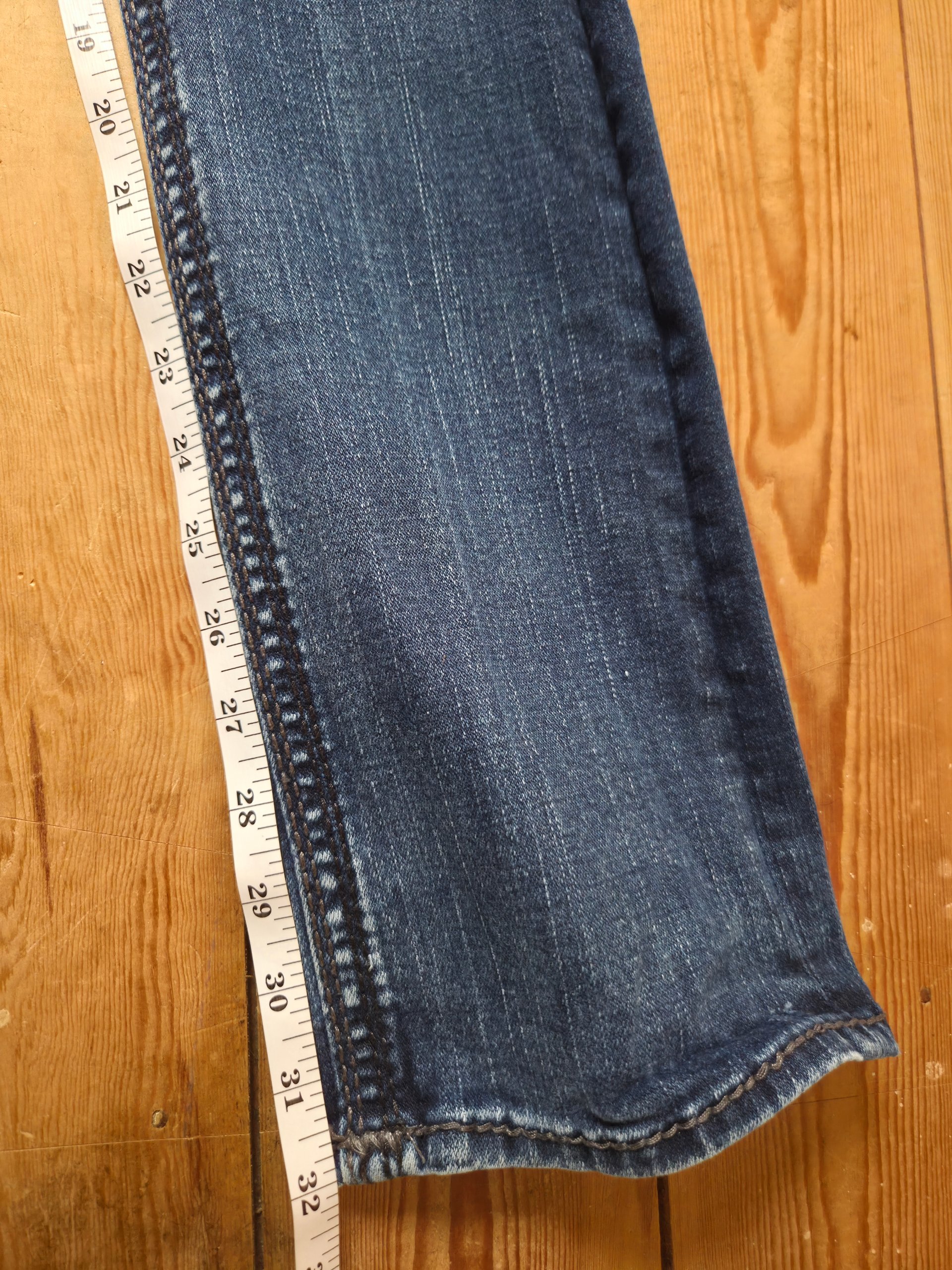 True Religion Ultra Low Rise Jeans Blue Y2K Horseshoe Flap Pockets W26 UK 6 image 6
