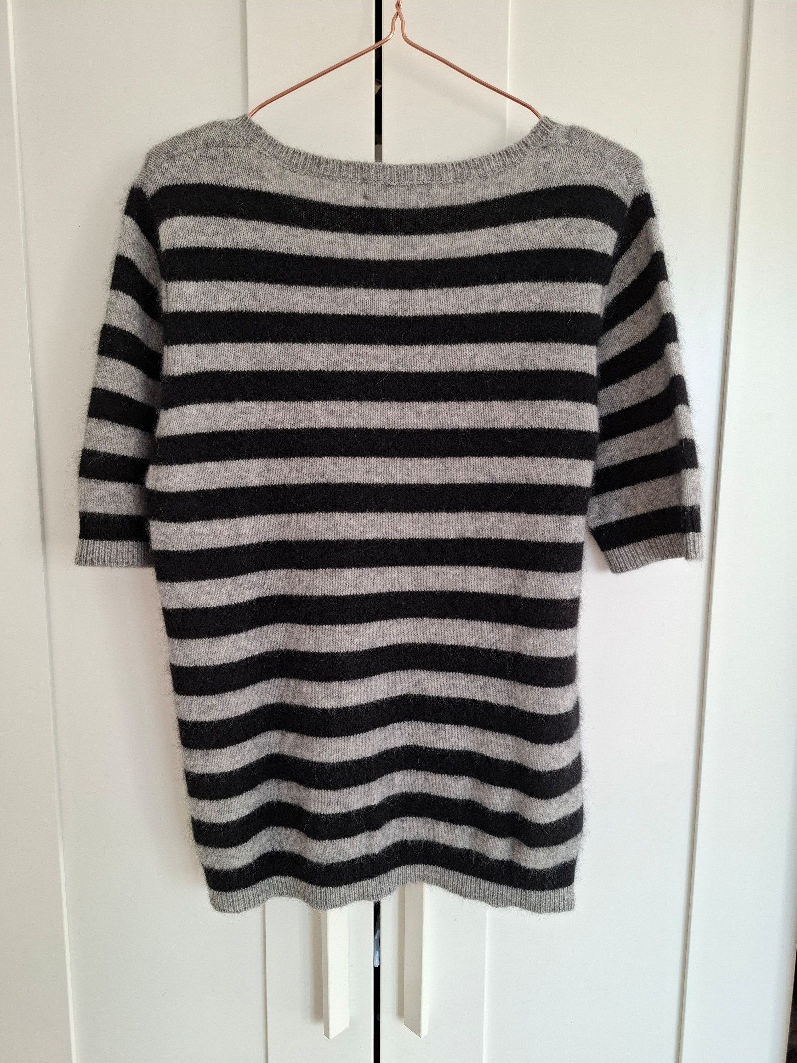 Majestic Filatures Striped Womens racoon wool short sleeve Sweater top extra soft Size S /M New with tags image 6